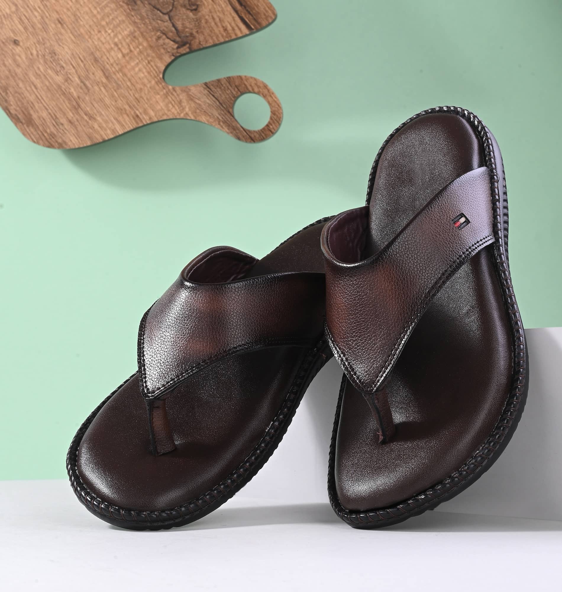 PRODOCK Black Men's Leather Slipper