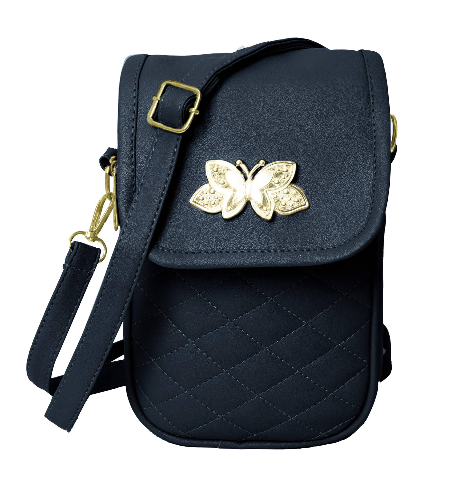     			Raez Sling Bag Rexin Set of 1 ( Black )