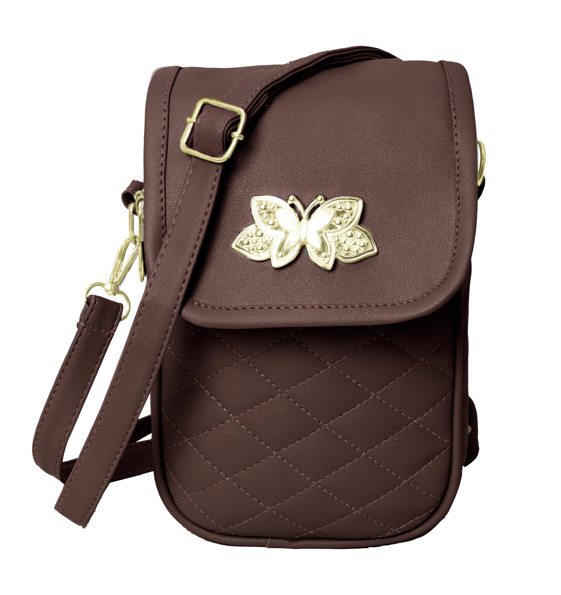     			Raez Sling Bag Rexin Set of 1 ( Brown )