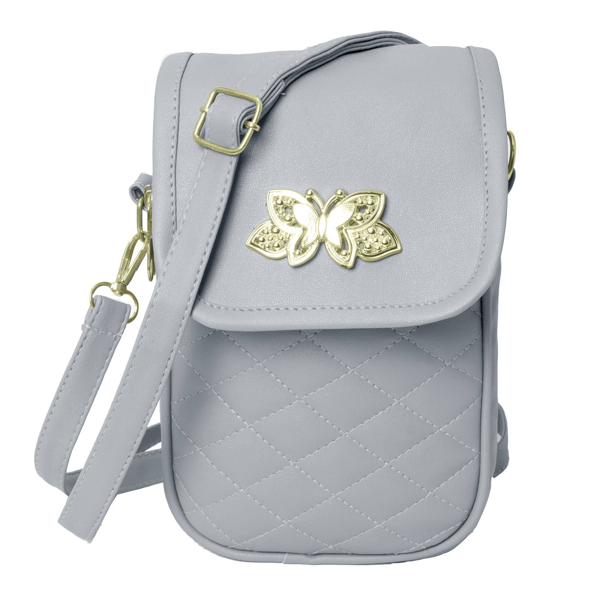     			Raez Sling Bag Rexin Set of 1 ( Light Grey )