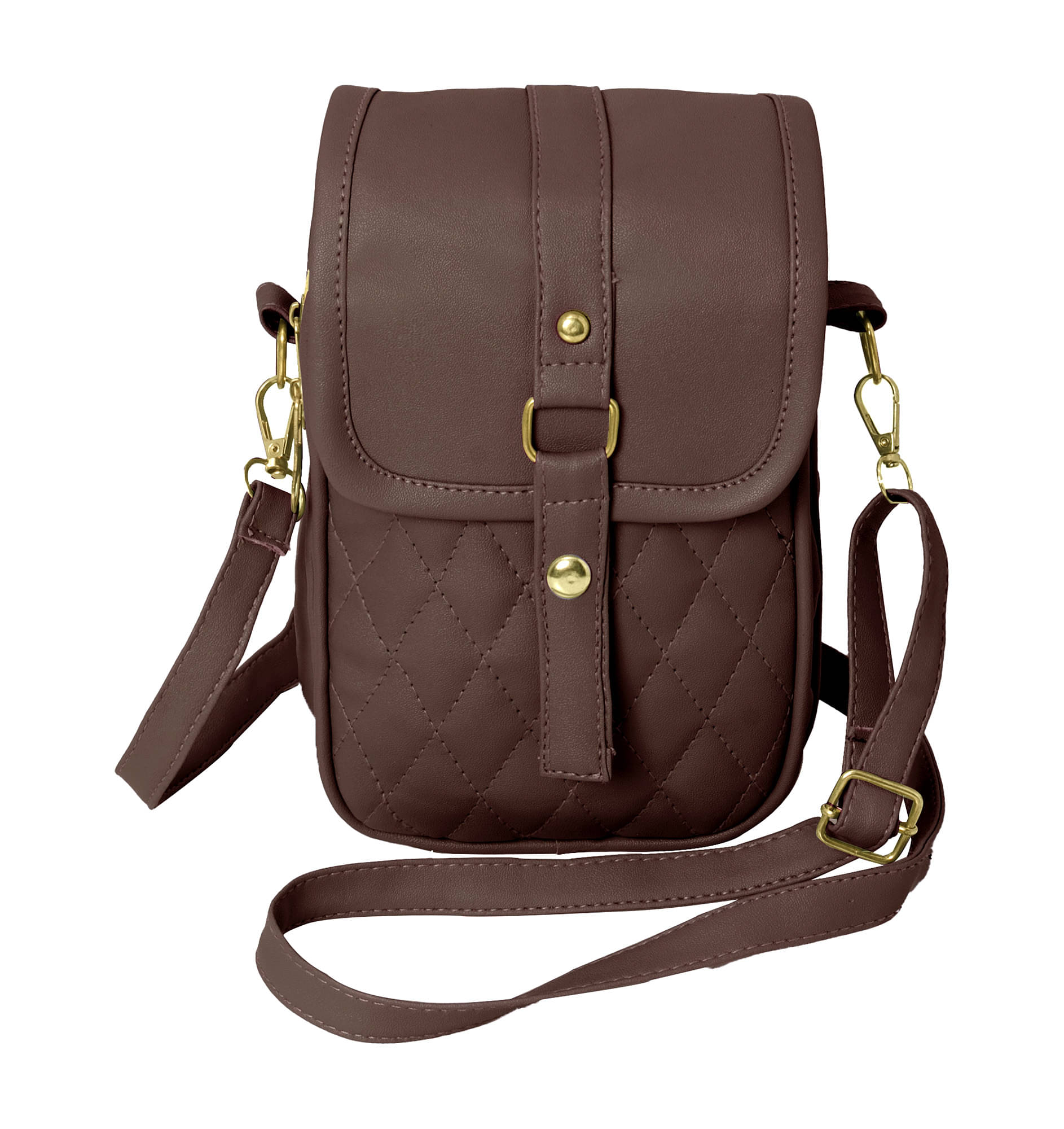     			Raez Sling Bag Rexin Set of 1 ( Brown )
