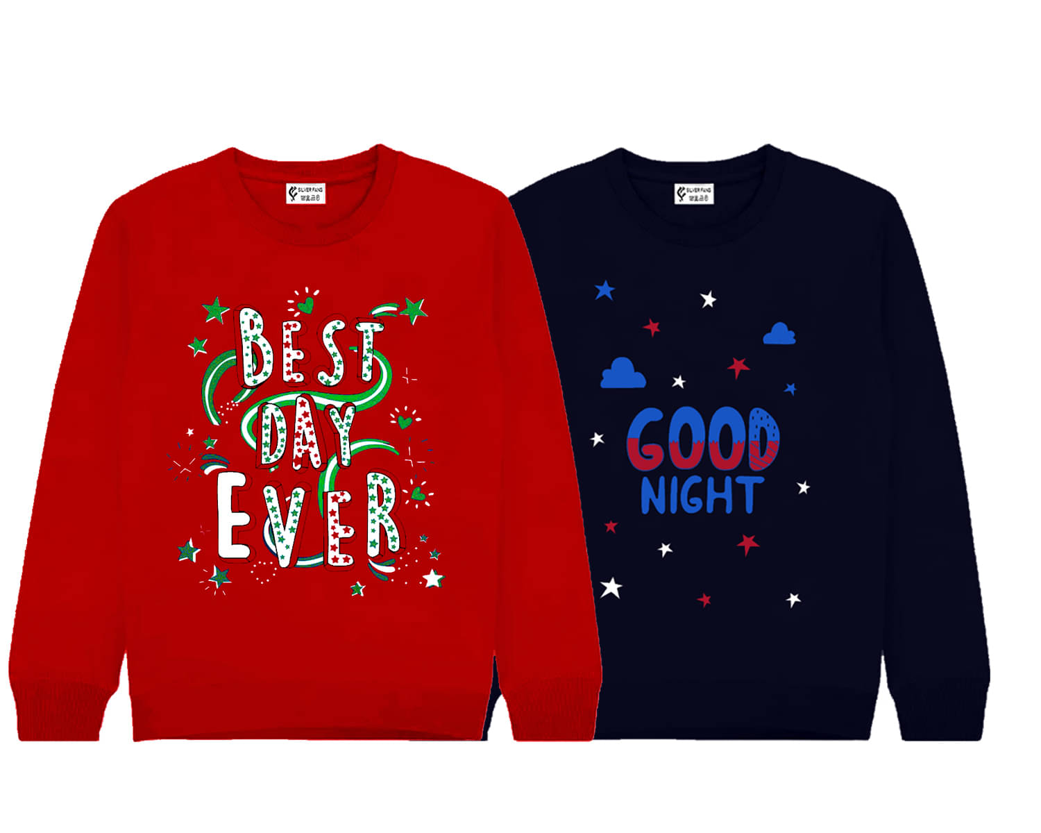     			SILVER FANG Pack of 2 Girls Cotton Blend Pullover ( Multicolor 1 )