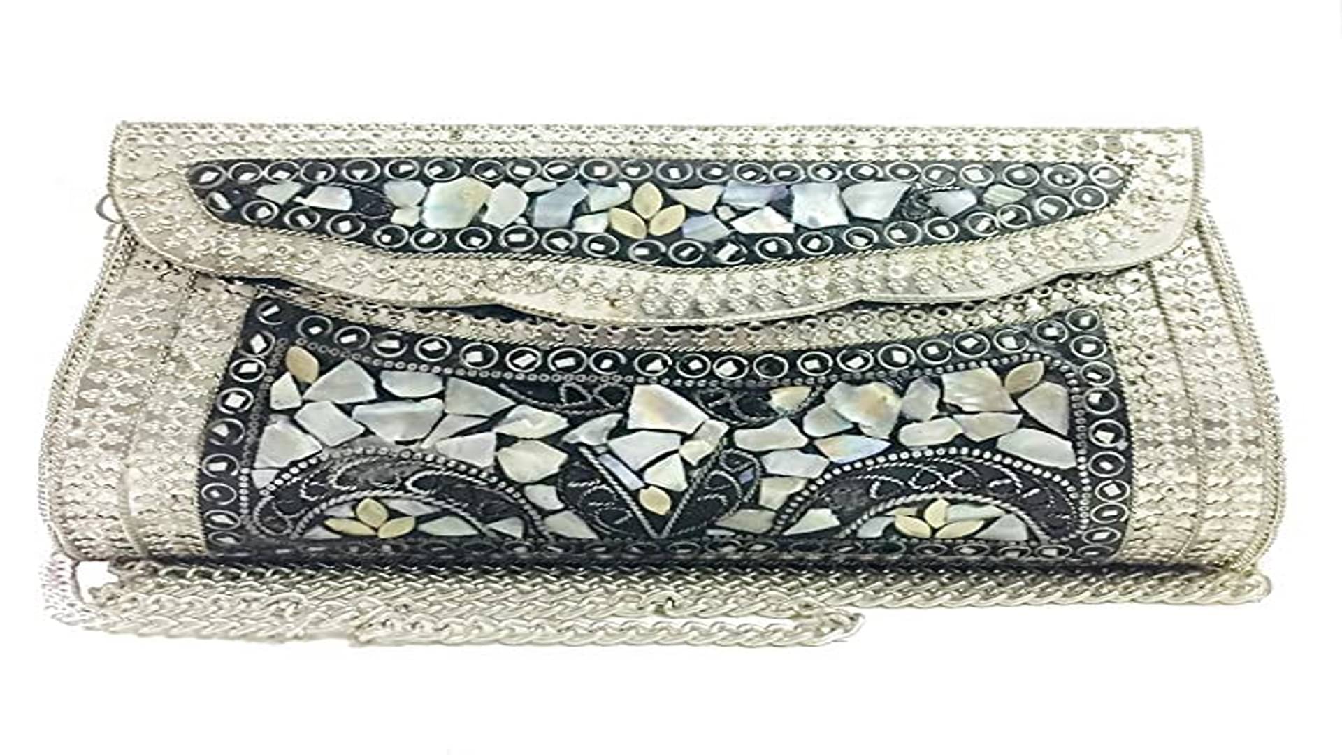    			Shakuntla Vintage Silver Metal Crossbody