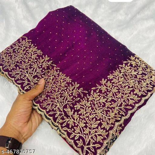 Shivadit ethnic Georgette Embellished Saree With Unstitched Blouse Piece ( Purple ) Shivadit ethnic Georgette Embellished Saree With Unstitched Blouse Piece ( Purple )
