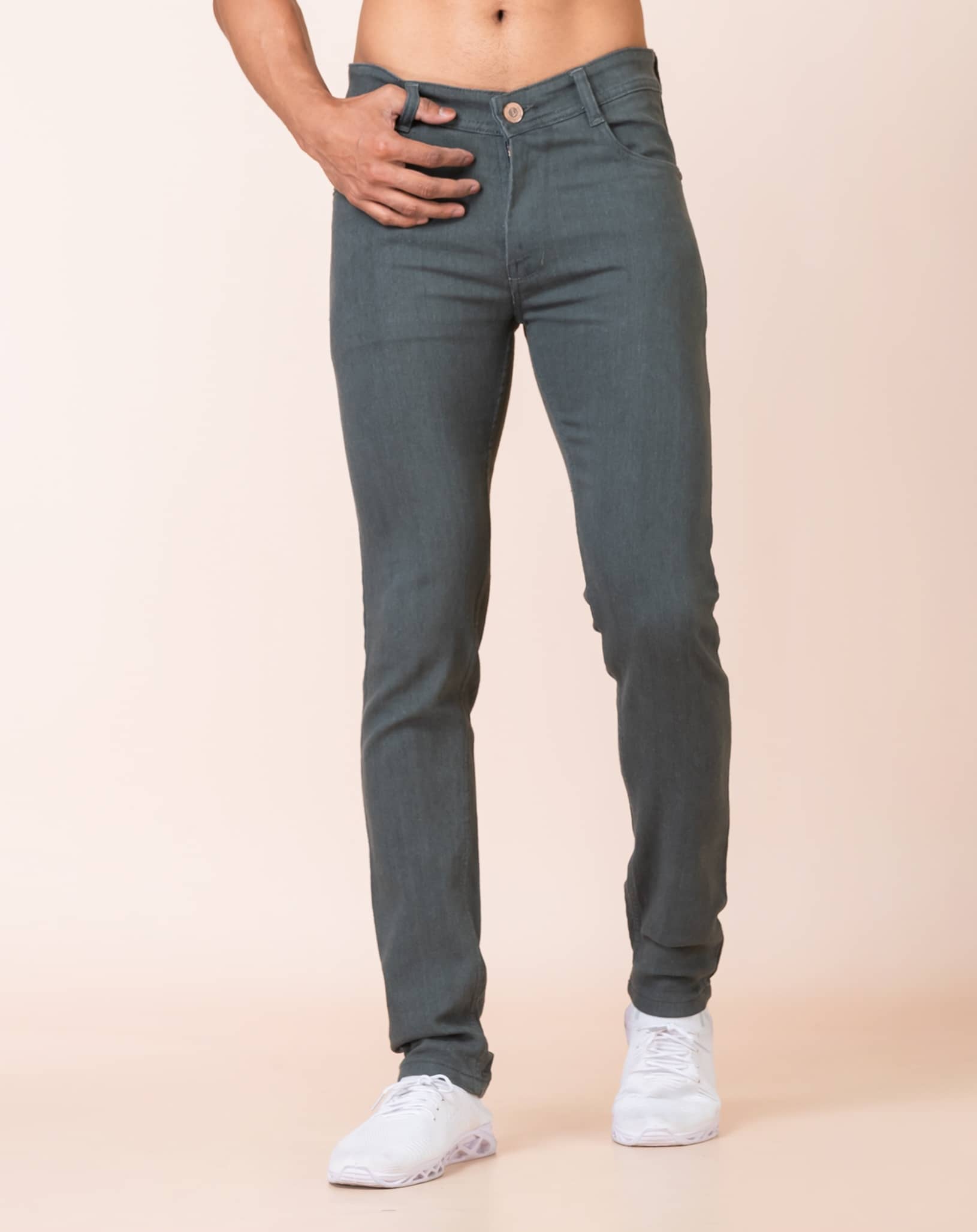 Sindon Slim Fit Solid Men's Jeans - Grey ( Pack of 1 ) - Jeans | Buy online on ZillyBuy