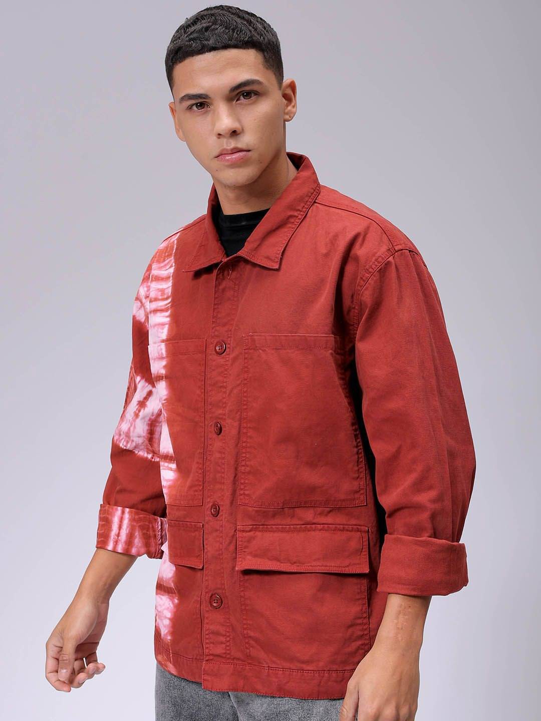 The Indian Garage Co. Cotton Men's Casual Jacket - Rust ( Pack of 1 ) The Indian Garage Co. Cotton Men's Casual Jacket - Rust ( Pack of 1 )