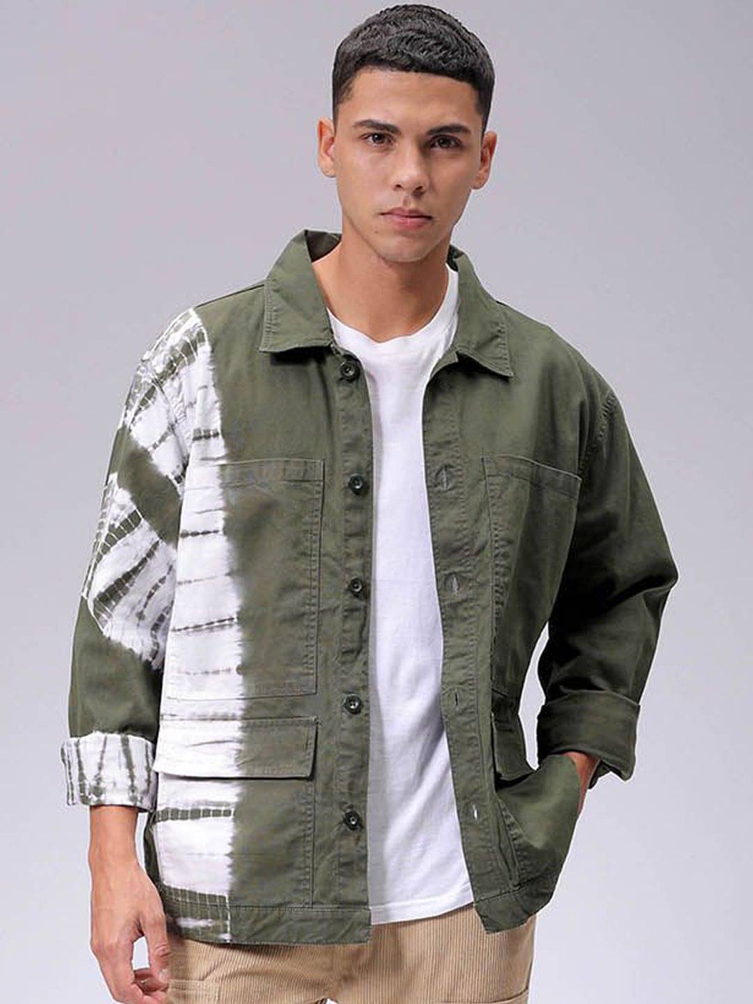 The Indian Garage Co. Cotton Men's Casual Jacket - Olive ( Pack of 1 ) The Indian Garage Co. Cotton Men's Casual Jacket - Olive ( Pack of 1 )