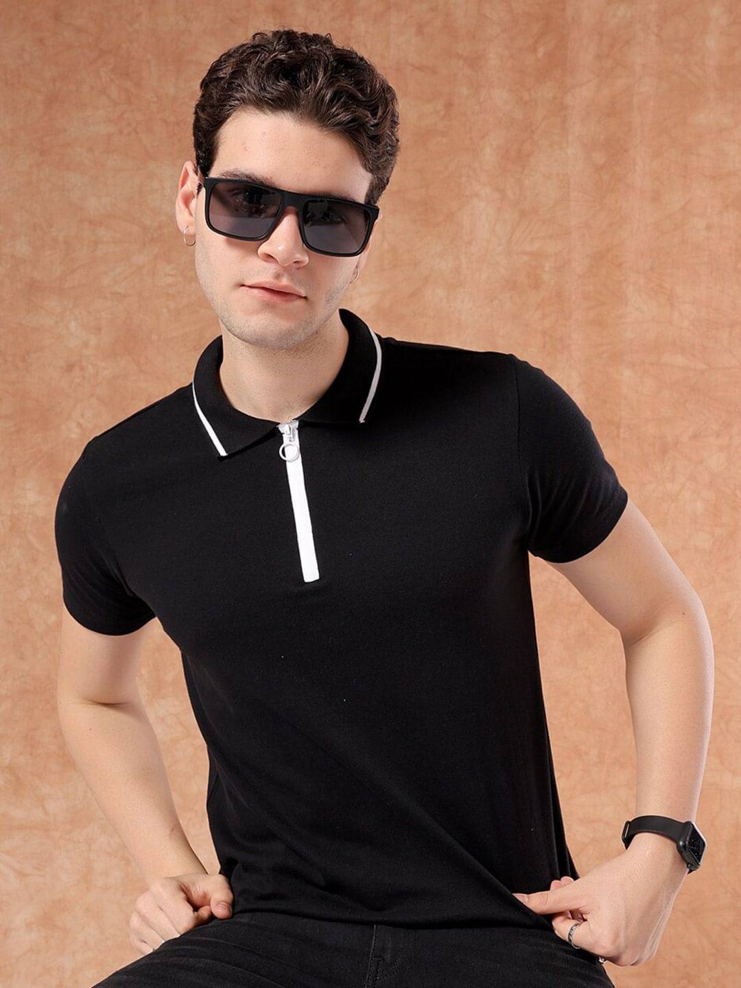 The Indian Garage Co. Pack of 1 Cotton Blend Regular Fit Solid Half Sleeves Men's Polo T Shirt ( Black ) The Indian Garage Co. Pack of 1 Cotton Blend Regular Fit Solid Half Sleeves Men's Polo T Shirt ( Black )