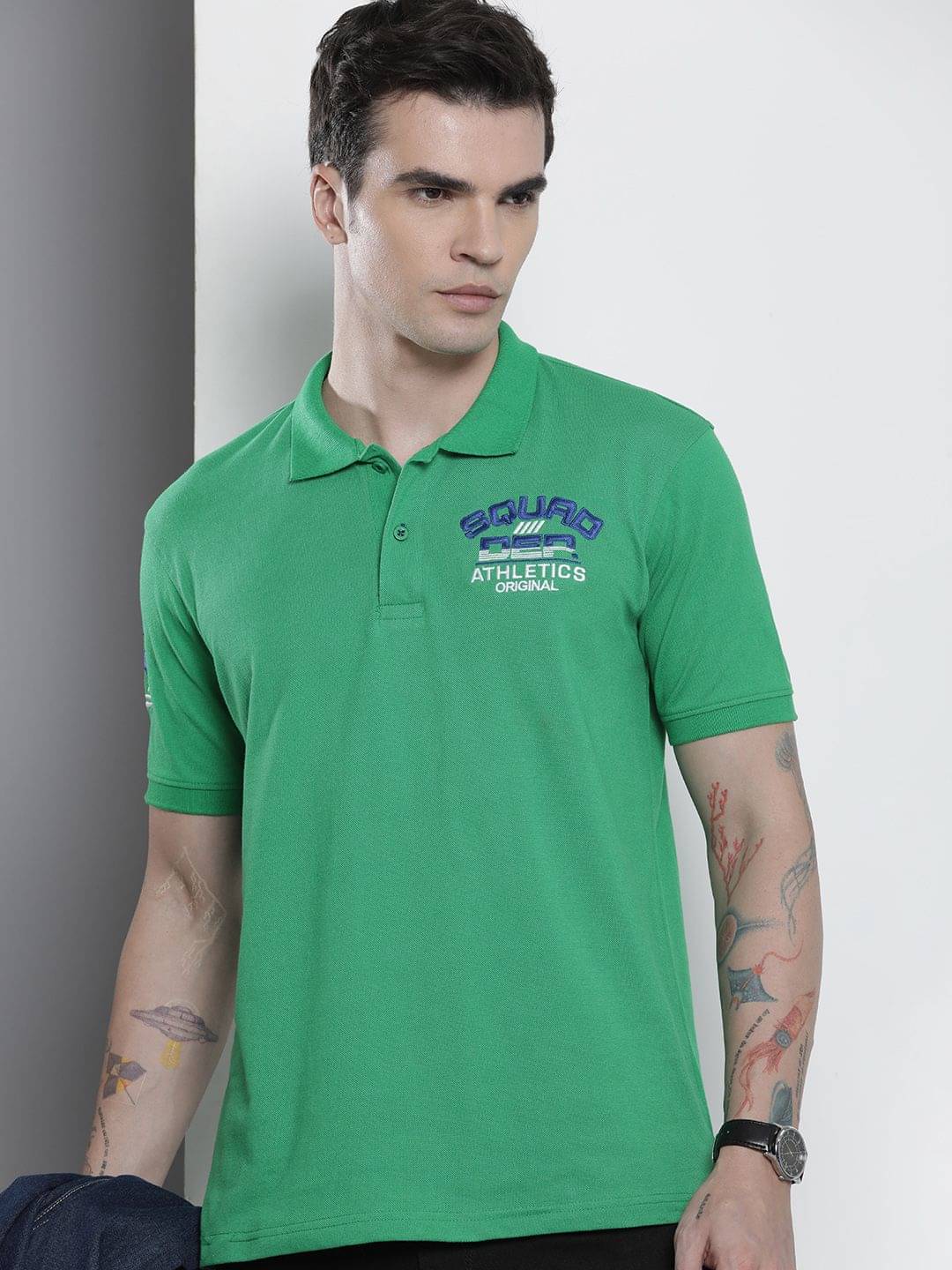 The Indian Garage Co. Pack of 1 Cotton Blend Regular Fit Printed Half Sleeves Men's Polo T Shirt ( Green ) The Indian Garage Co. Pack of 1 Cotton Blend Regular Fit Printed Half Sleeves Men's Polo T Shirt ( Green )