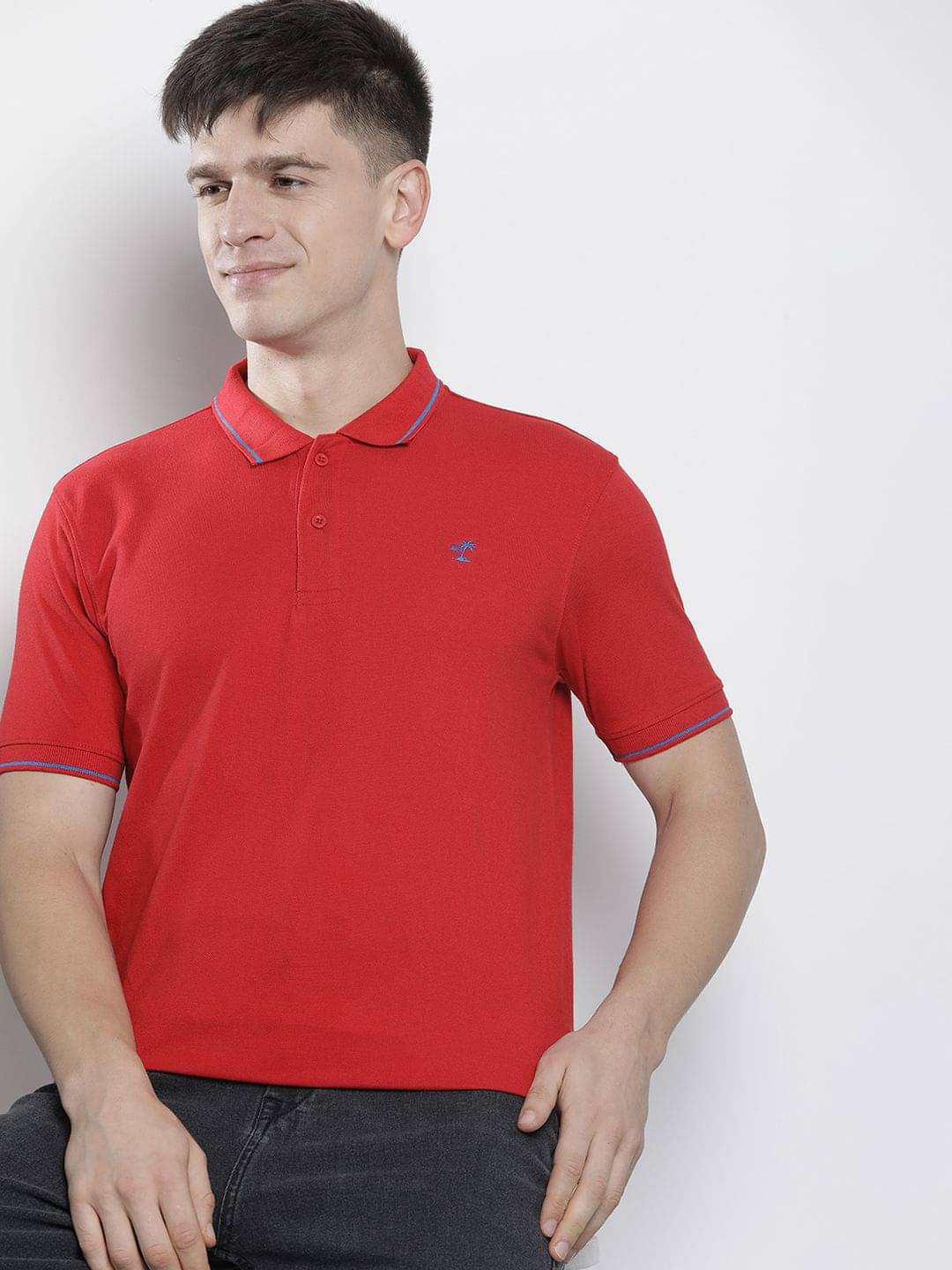 The Indian Garage Co. Pack of 1 Cotton Blend Regular Fit Solid Half Sleeves Men's Polo T Shirt ( Red ) The Indian Garage Co. Pack of 1 Cotton Blend Regular Fit Solid Half Sleeves Men's Polo T Shirt ( Red )