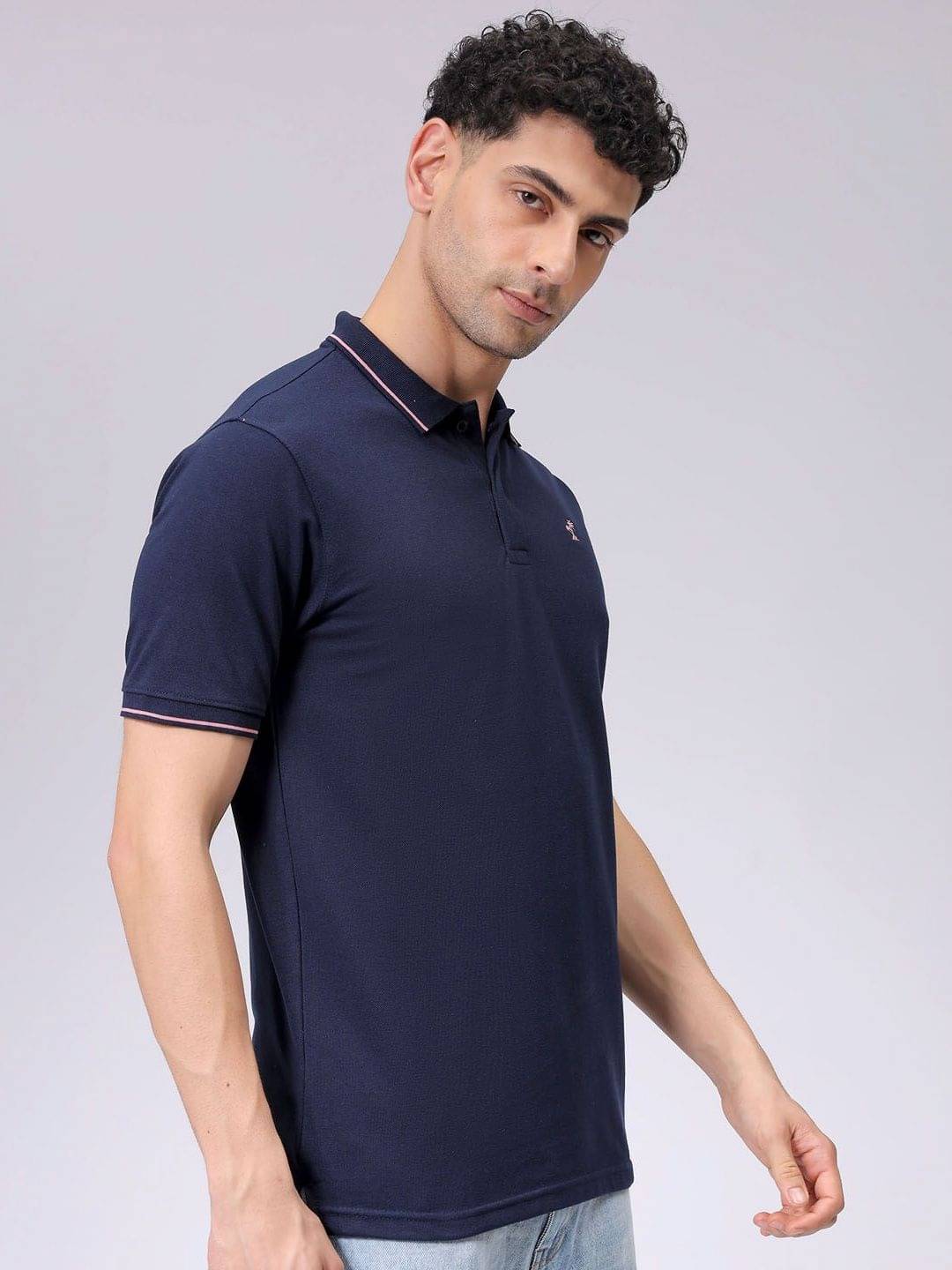The Indian Garage Co. Pack of 1 Cotton Blend Regular Fit Solid Half Sleeves Men's Polo T Shirt ( Navy ) The Indian Garage Co. Pack of 1 Cotton Blend Regular Fit Solid Half Sleeves Men's Polo T Shirt ( Navy )
