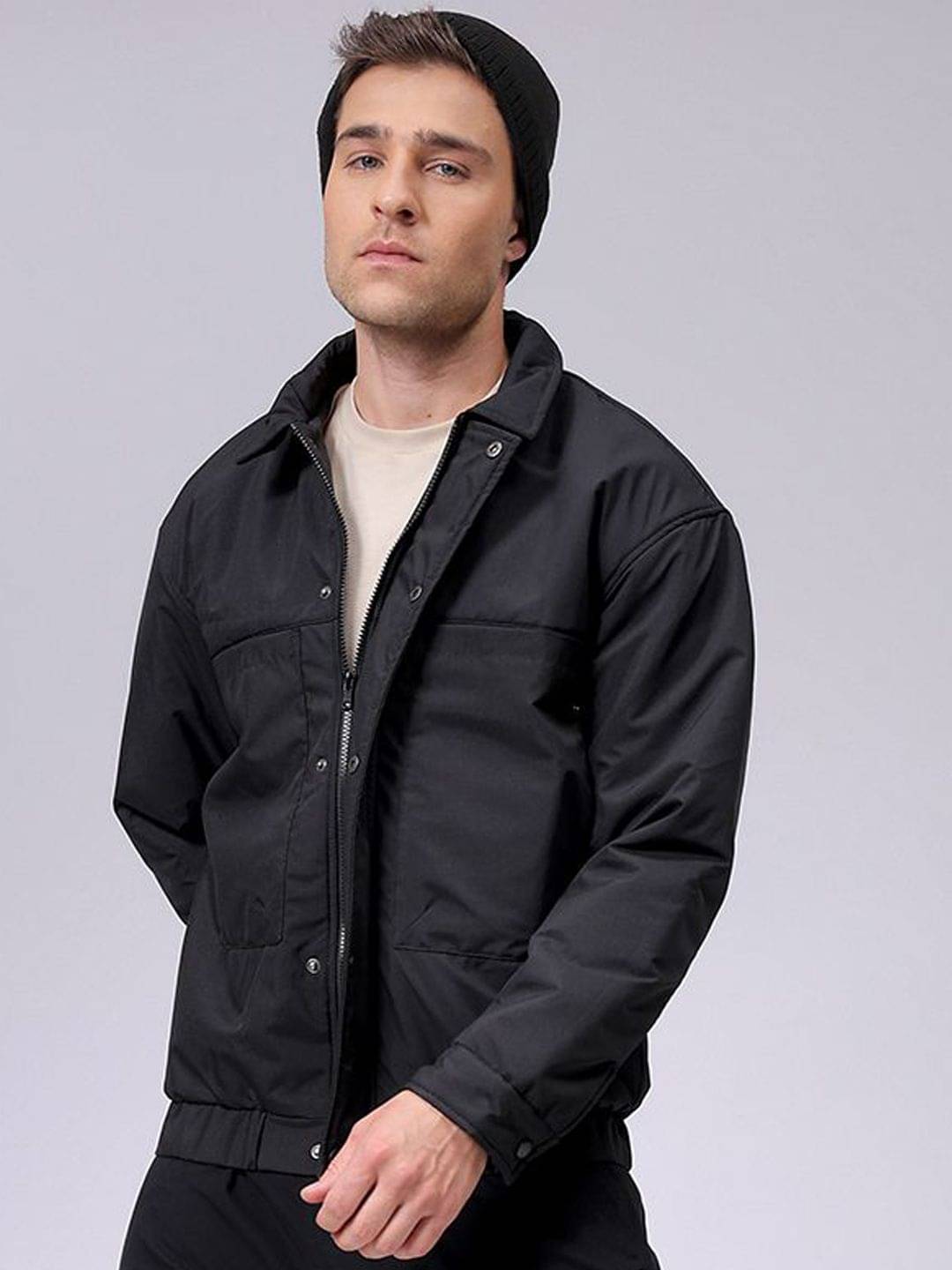 The Indian Garage Co. Polyester Men's Windcheater Jacket - Black ( Pack of 1 ) The Indian Garage Co. Polyester Men's Windcheater Jacket - Black ( Pack of 1 )