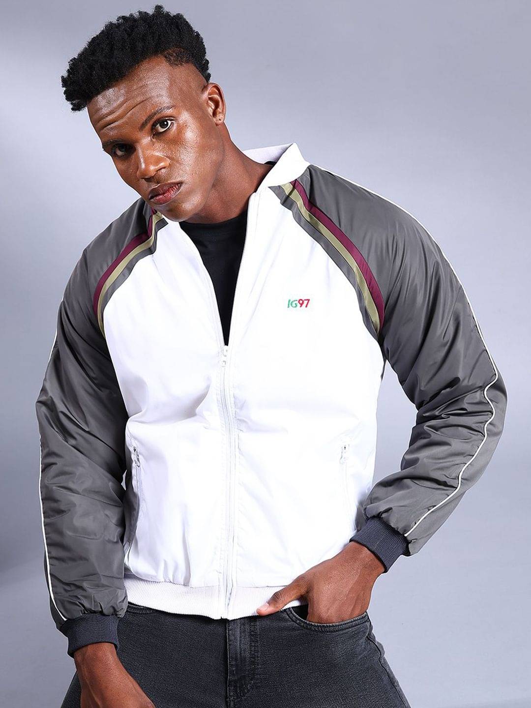     			The Indian Garage Co. Polyester Men's Quilted & Bomber Jacket - White ( Pack of 1 )