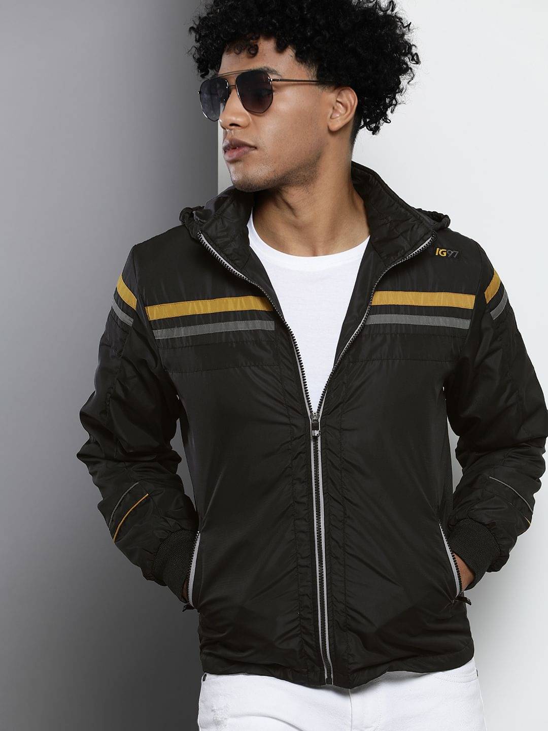 The Indian Garage Co. Polyester Men's Quilted & Bomber Jacket - Black ( Pack of 1 ) The Indian Garage Co. Polyester Men's Quilted & Bomber Jacket - Black ( Pack of 1 )