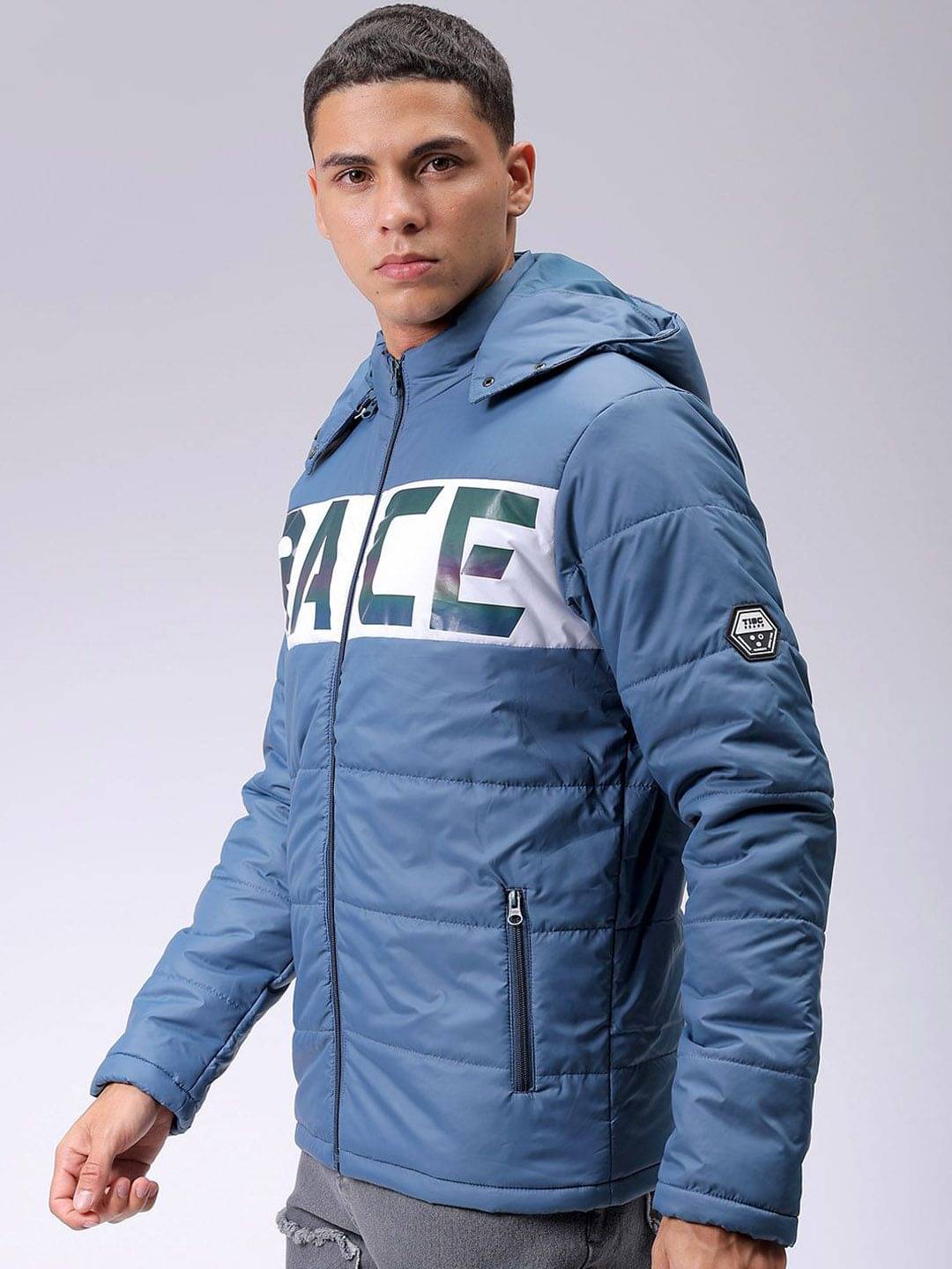 The Indian Garage Co. Polyester Men's Puffer Jacket - Blue ( Pack of 1 ) The Indian Garage Co. Polyester Men's Puffer Jacket - Blue ( Pack of 1 )