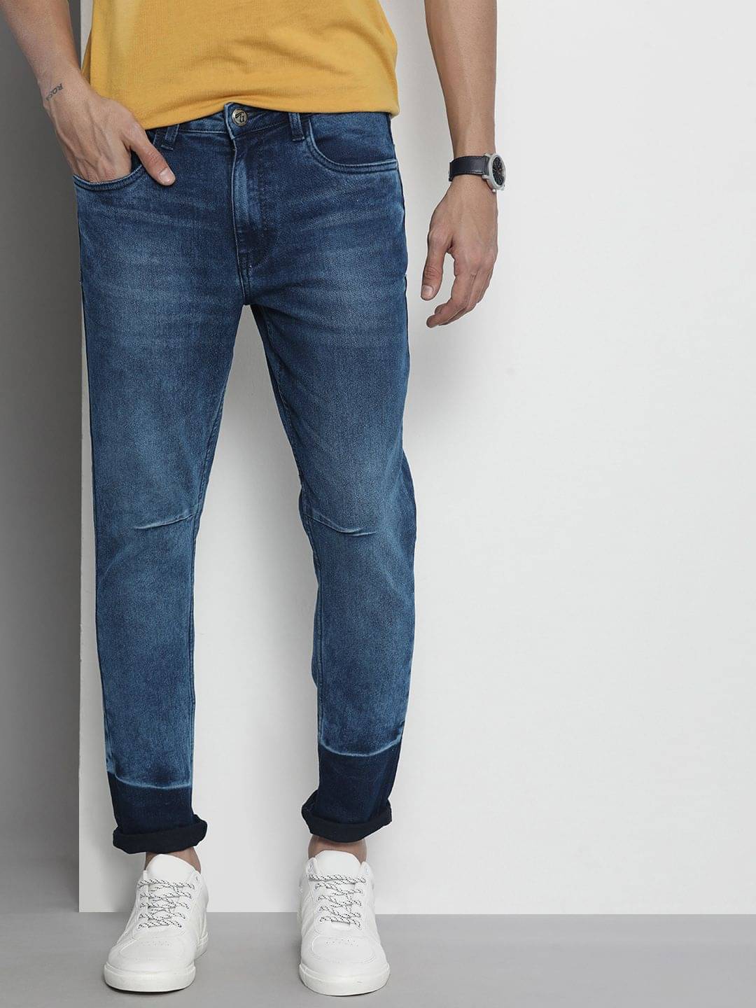 The Indian Garage Co. Regular Fit Flared Men's Jeans - Blue ( Pack of 1 )     			The Indian Garage Co. Regular Fit Flared Men's Jeans - Blue ( Pack of 1 )
