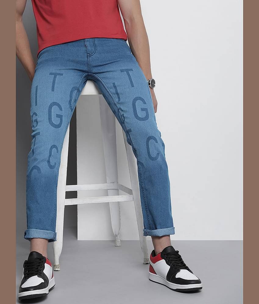 The Indian Garage Co. Slim Fit Washed Men's Jeans - Blue ( Pack of 1 )