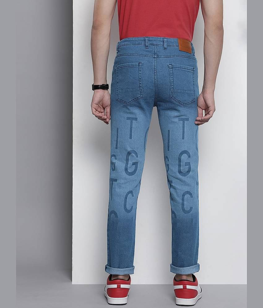 The Indian Garage Co. Slim Fit Washed Men's Jeans - Blue ( Pack of 1 )