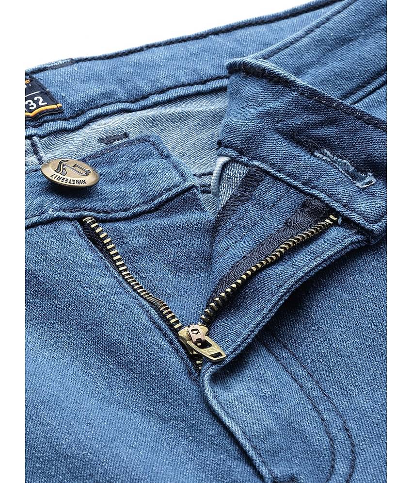 The Indian Garage Co. Slim Fit Washed Men's Jeans - Blue ( Pack of 1 )