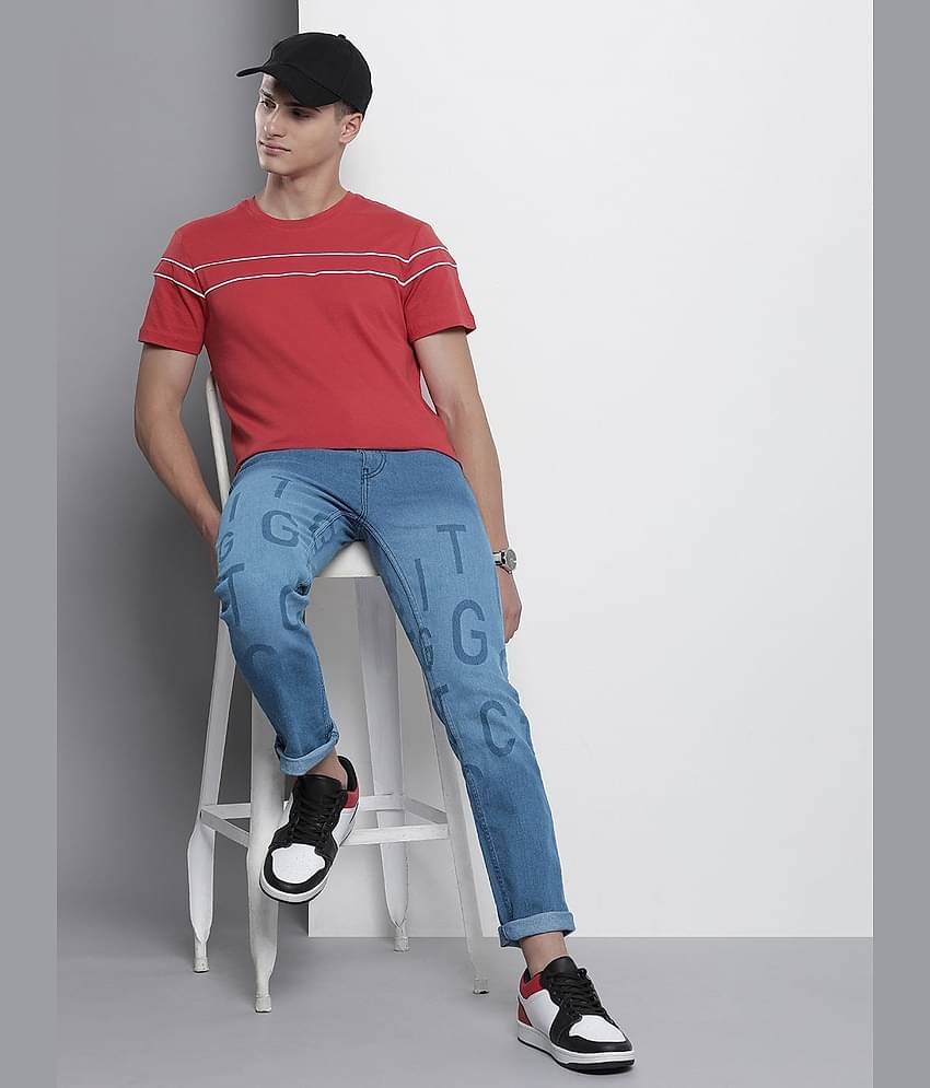 The Indian Garage Co. Slim Fit Washed Men's Jeans - Blue ( Pack of 1 )