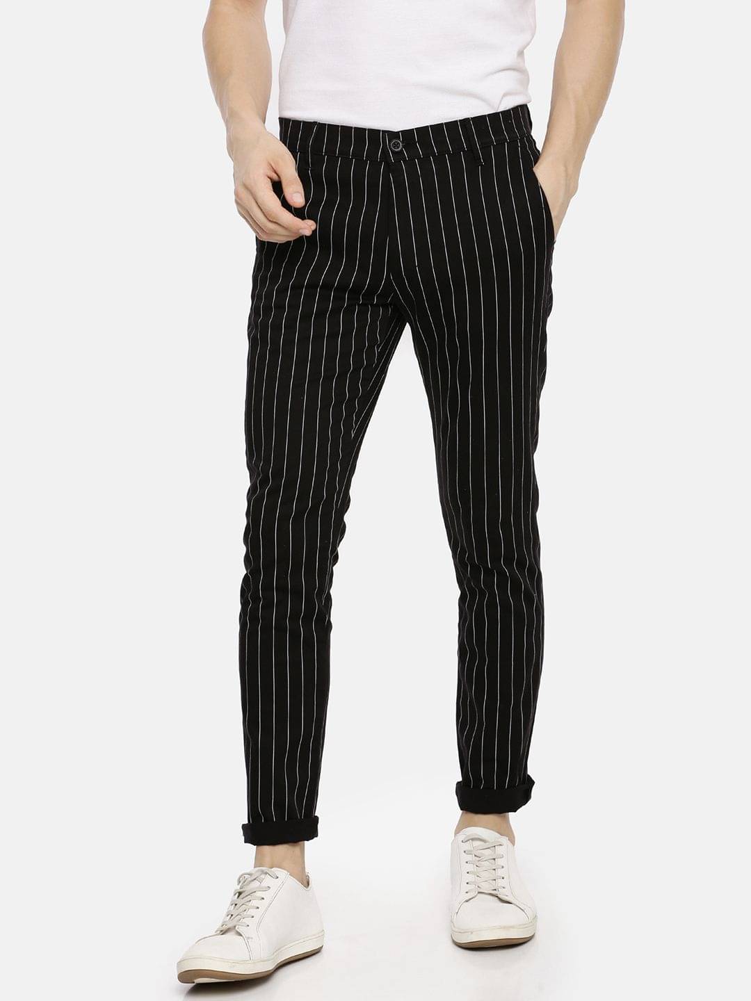     			The Indian Garage Co. Slim Flat Men's Chinos - Black ( Pack of 1 )