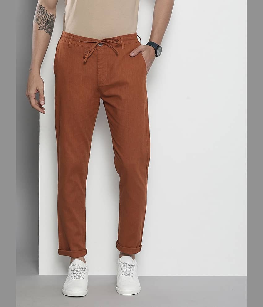 The Indian Garage Co. Slim Flat Men's Chinos - Brown ( Pack of 1 ) - Trousers | Buy online on ZillyBuy