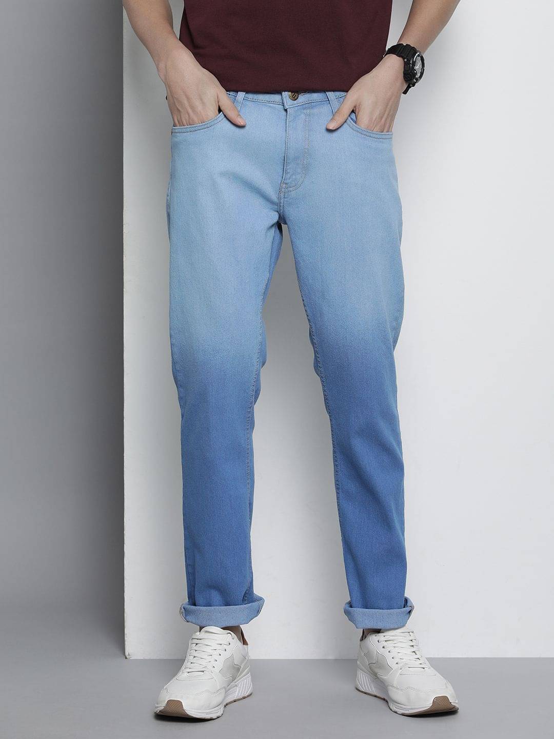 The Indian Garage Co. Straight Faded Men's Jeans - Blue ( Pack of 1 ) The Indian Garage Co. Straight Faded Men's Jeans - Blue ( Pack of 1 )