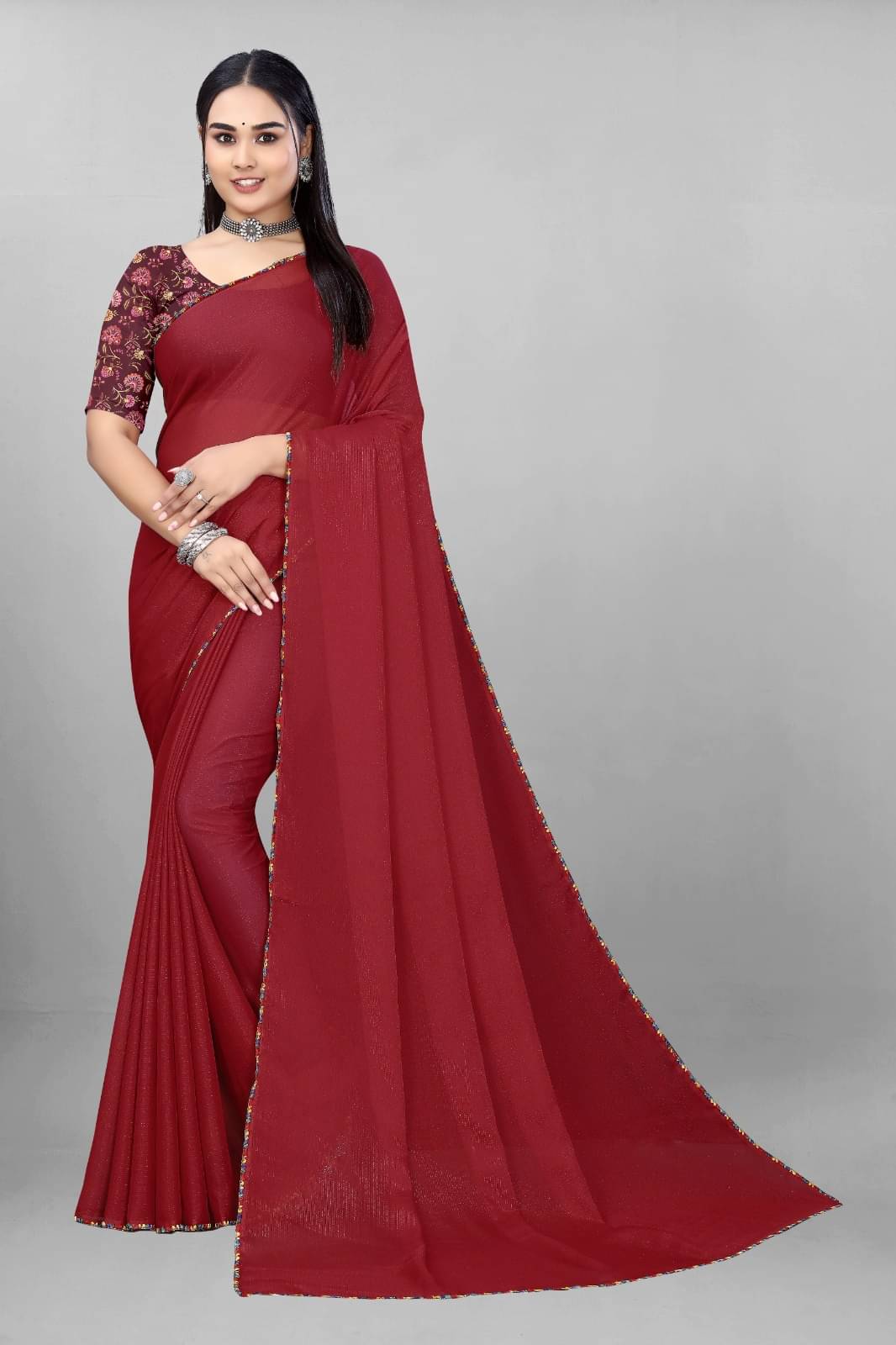 mahalaxmi fab Georgette Printed Saree With Unstitched Blouse Piece ( Red ) mahalaxmi fab Georgette Printed Saree With Unstitched Blouse Piece ( Red )