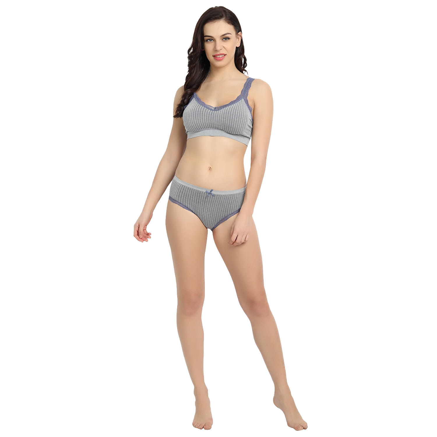 3Mads Pack of 1 Cotton Bra & Panty Set For Women ( Blue ) 3Mads Pack of 1 Cotton Bra & Panty Set For Women ( Blue )
