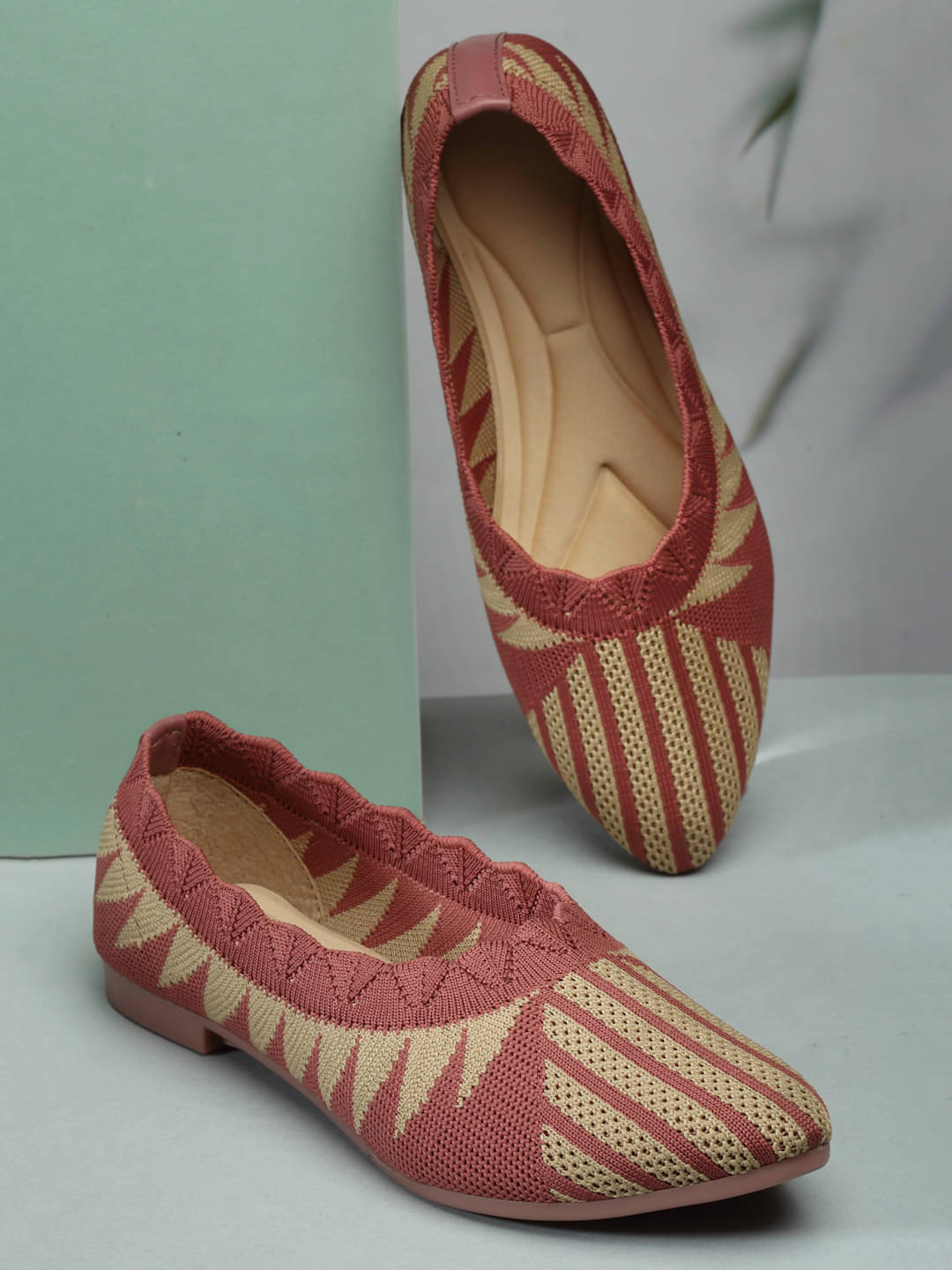     			Aroom Peach Women's Ethnic Ballerinas