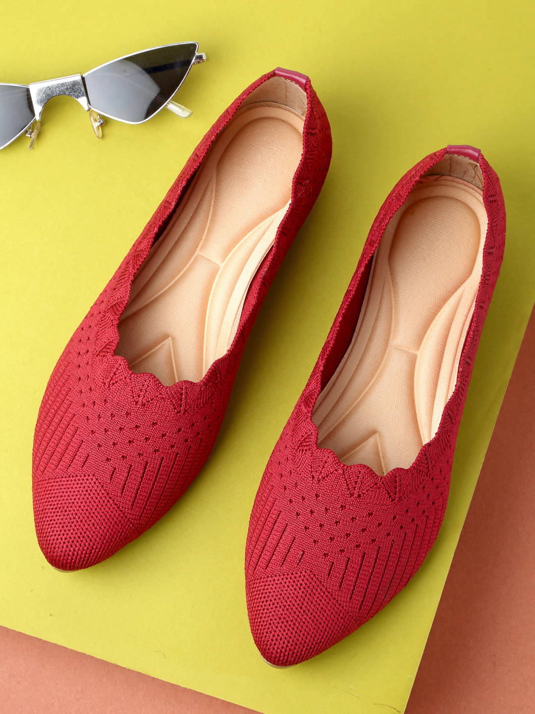 Aroom Red Women's Casual Ballerinas Aroom Red Women's Casual Ballerinas