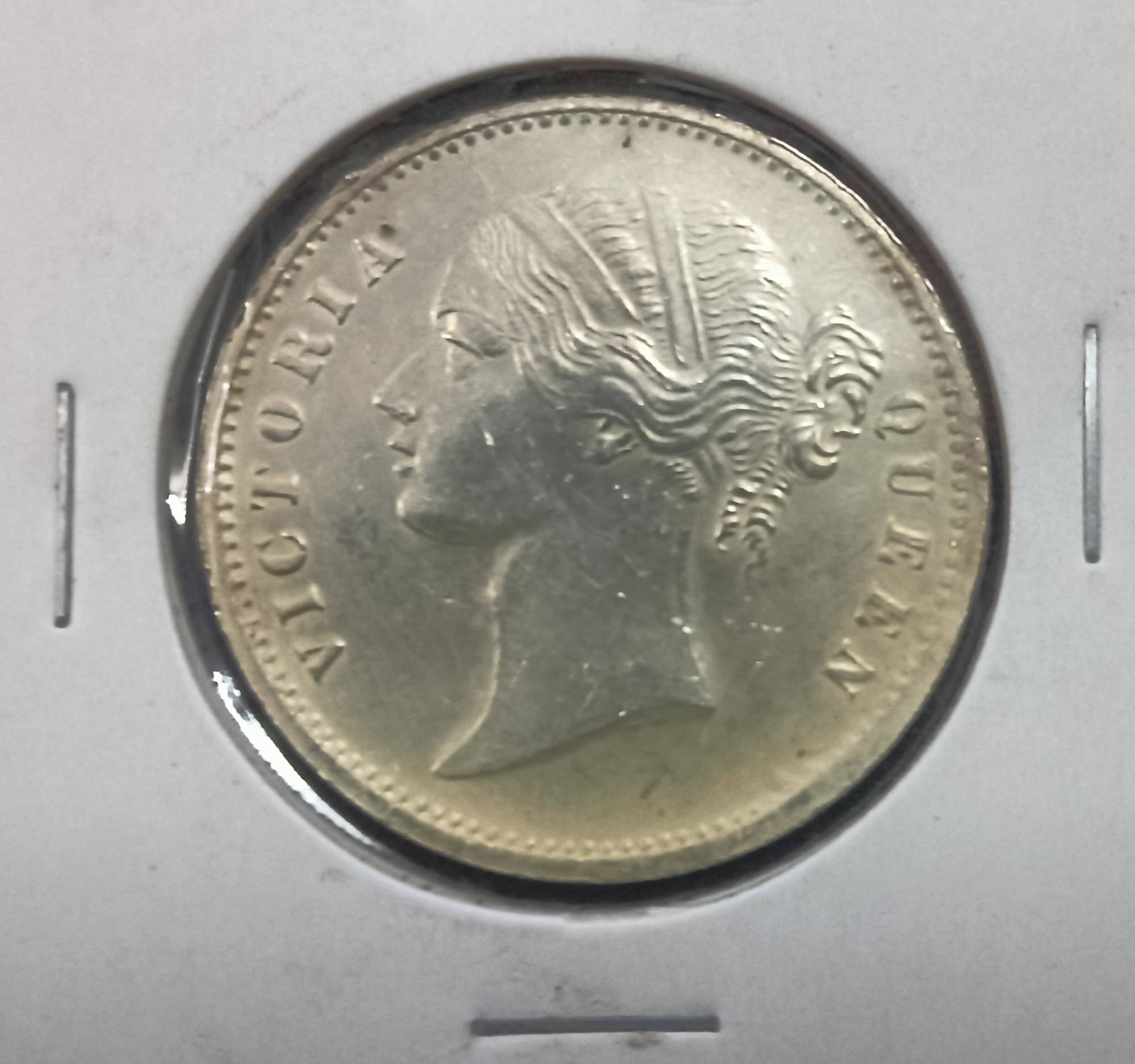     			BRITISH INDIA ONE RUPEE 1840 VICTORIA QUEEN SILVER COIN
