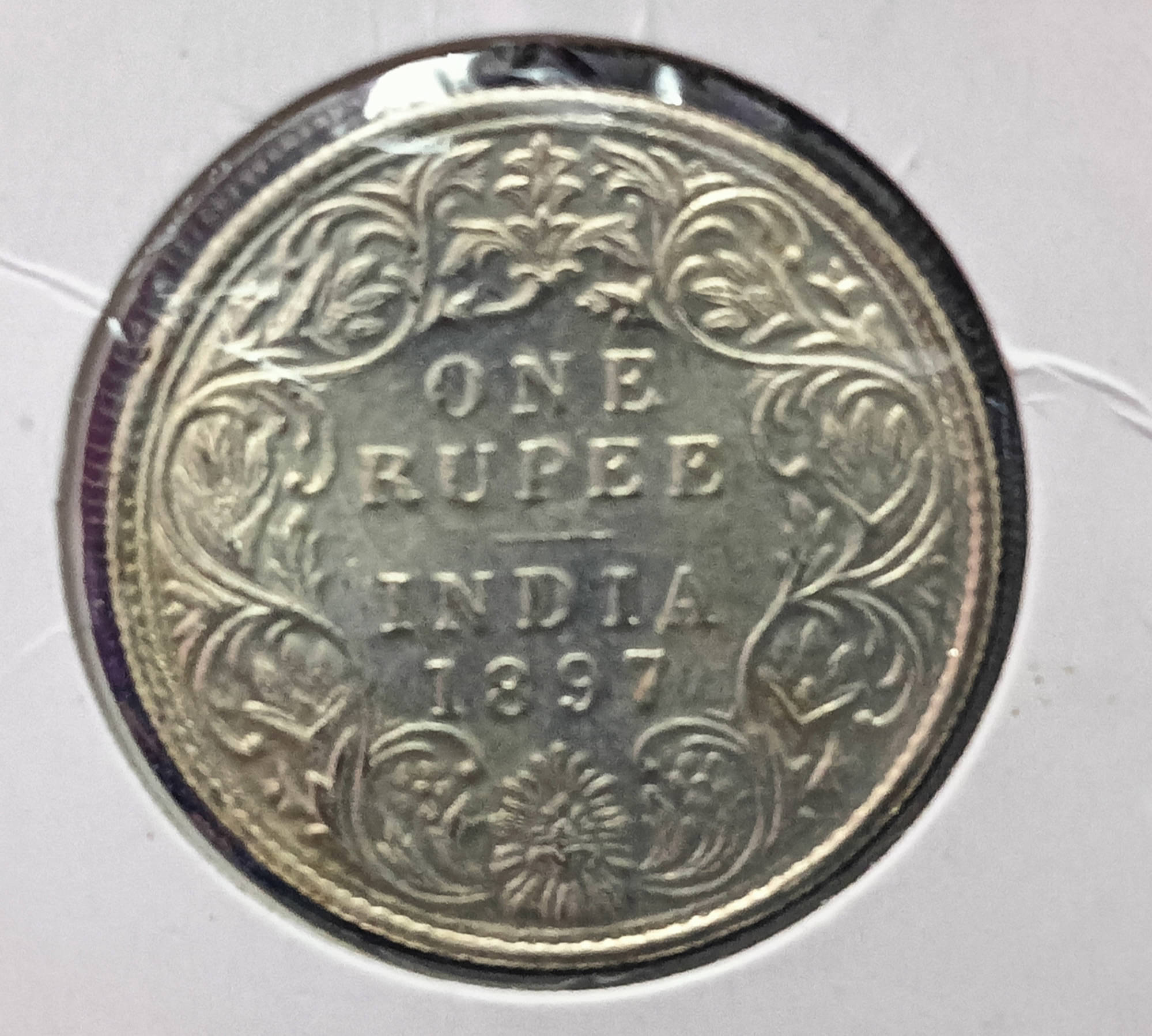 British India One Rupee 1897 Victoria Silver Coin British India One Rupee 1897 Victoria Silver Coin