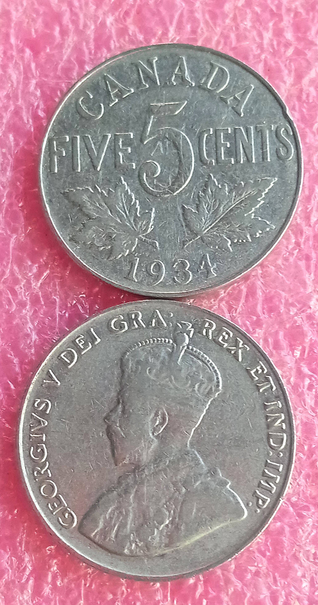     			CANADA - 5 Cents - British George V 1922-1936 Coins › Standard circulation coins Nickel • 4.54 g • ⌀ 21.21 mm