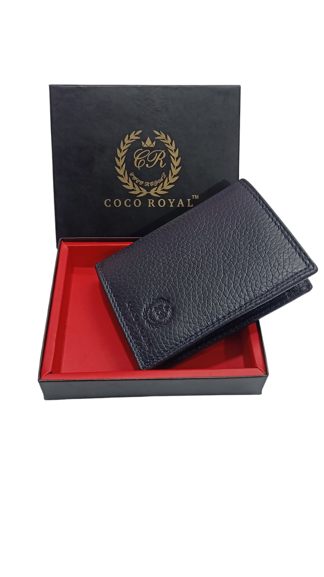    			COCO ROYAL 100% Leather Solid Men's Two Fold Wallet With More Than 10 Slots For Card ( Blue , Pack of 1 )