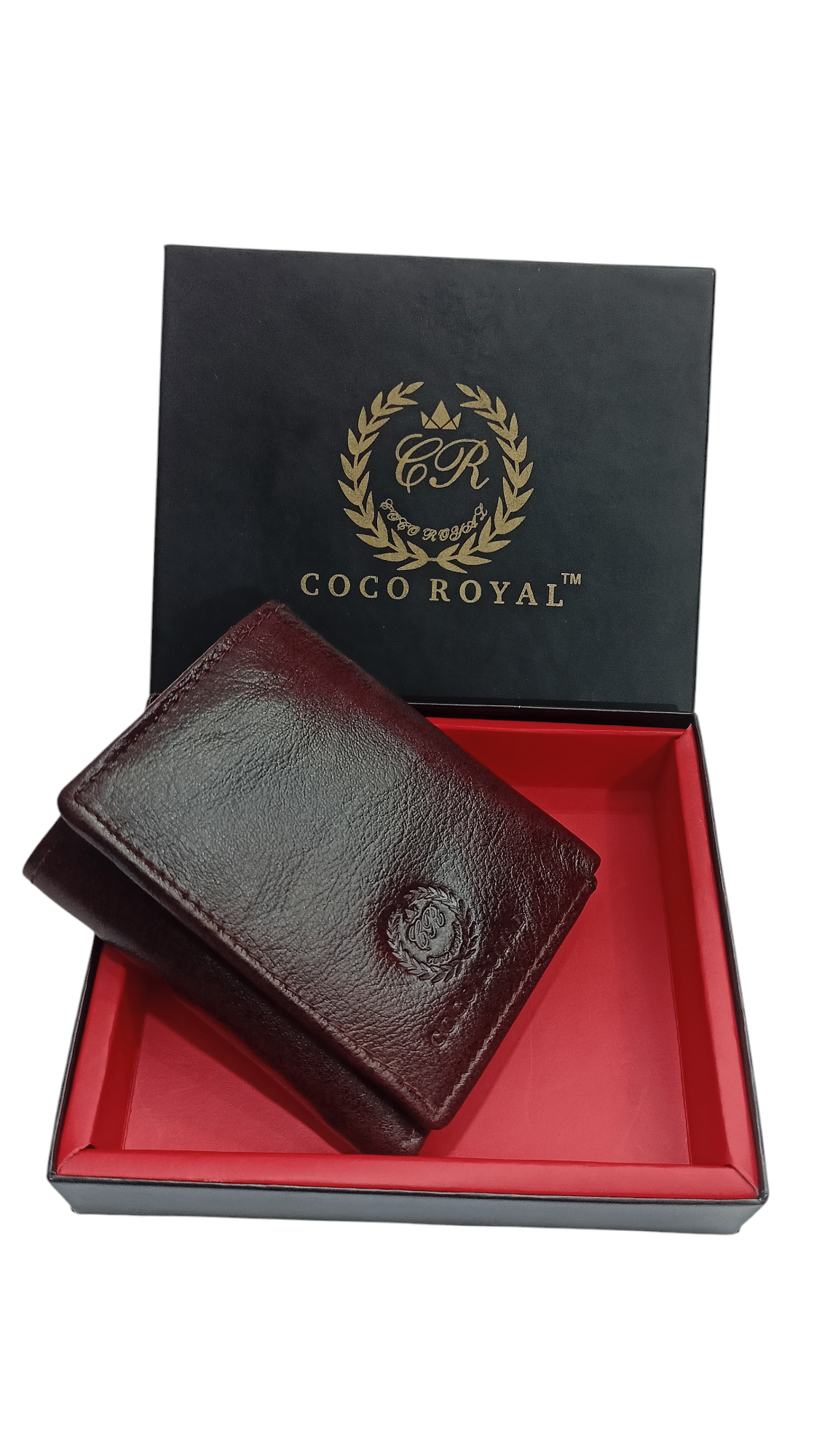     			COCO ROYAL 100% Leather Solid Men's Three Fold Wallet With 9 Slots For Card ( Brown , Pack of 1 )