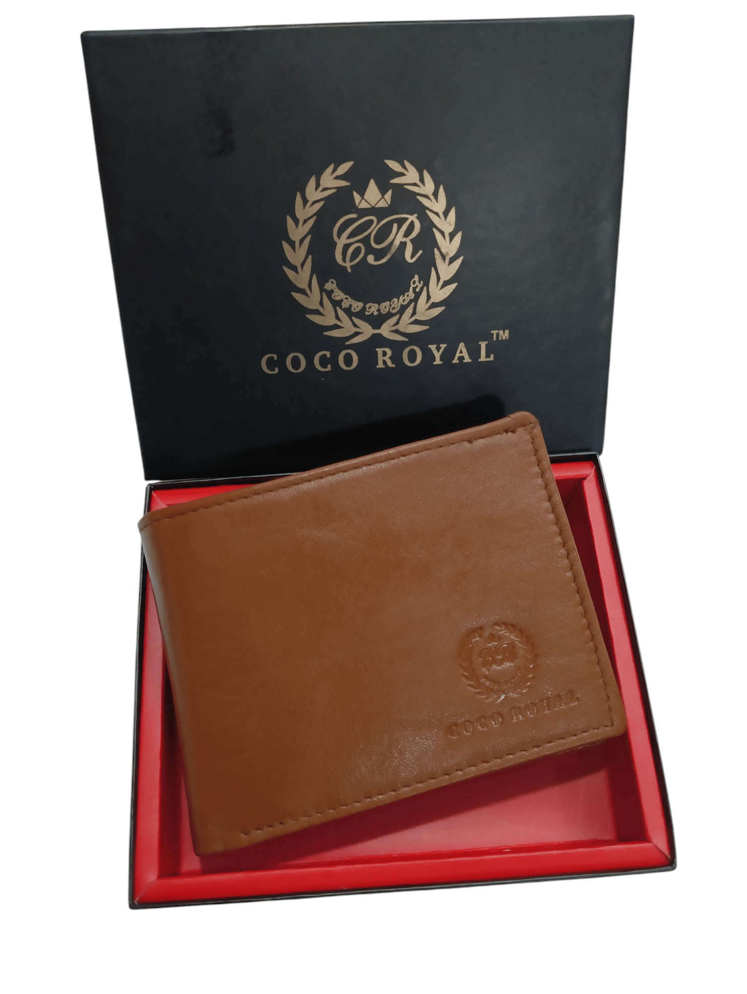     			COCO ROYAL 100% Leather Solid Men's Two Fold Wallet With 8 Slots For Card ( Tan , Pack of 1 )
