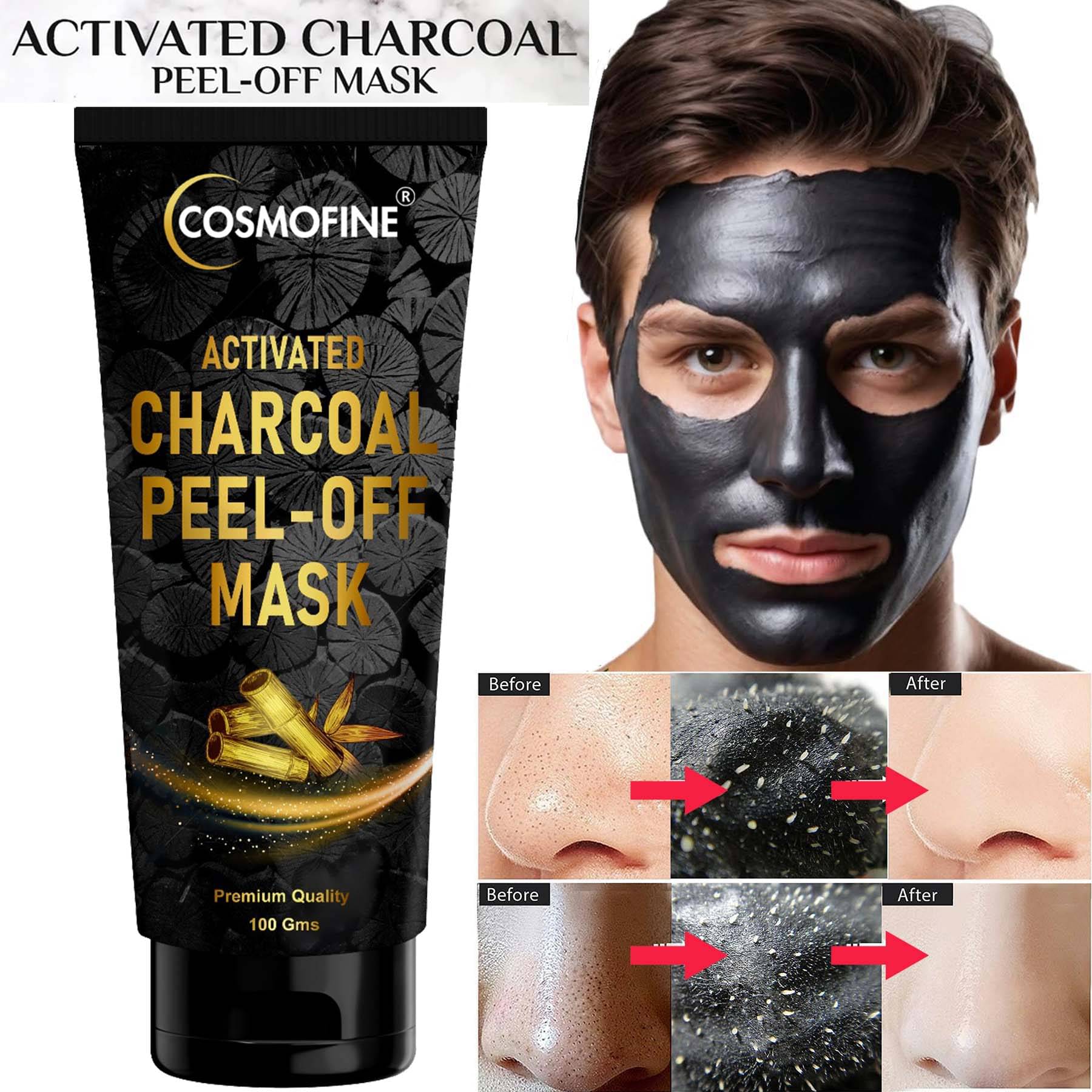     			Cosmofine Activated Charcoal Peel Mask, Face Peel Cleansing Mask, For All Skin Type, 100gm (Pack of 1)