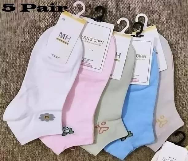     			Cavenders Pack of 5 Unisex Cotton Ankle Length Socks ( Multicolor )