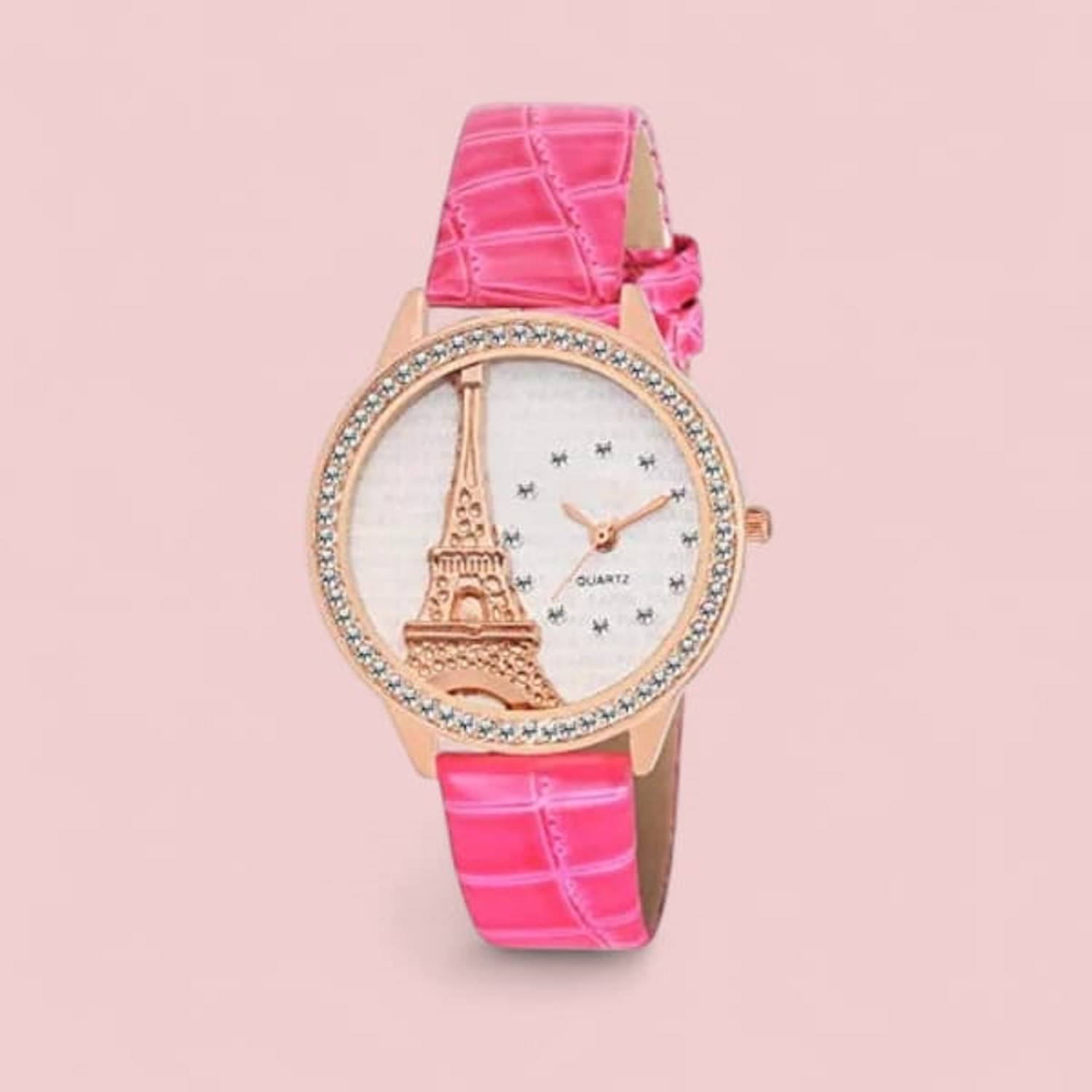     			Cosmic Pink Leather Analog Womens Watch