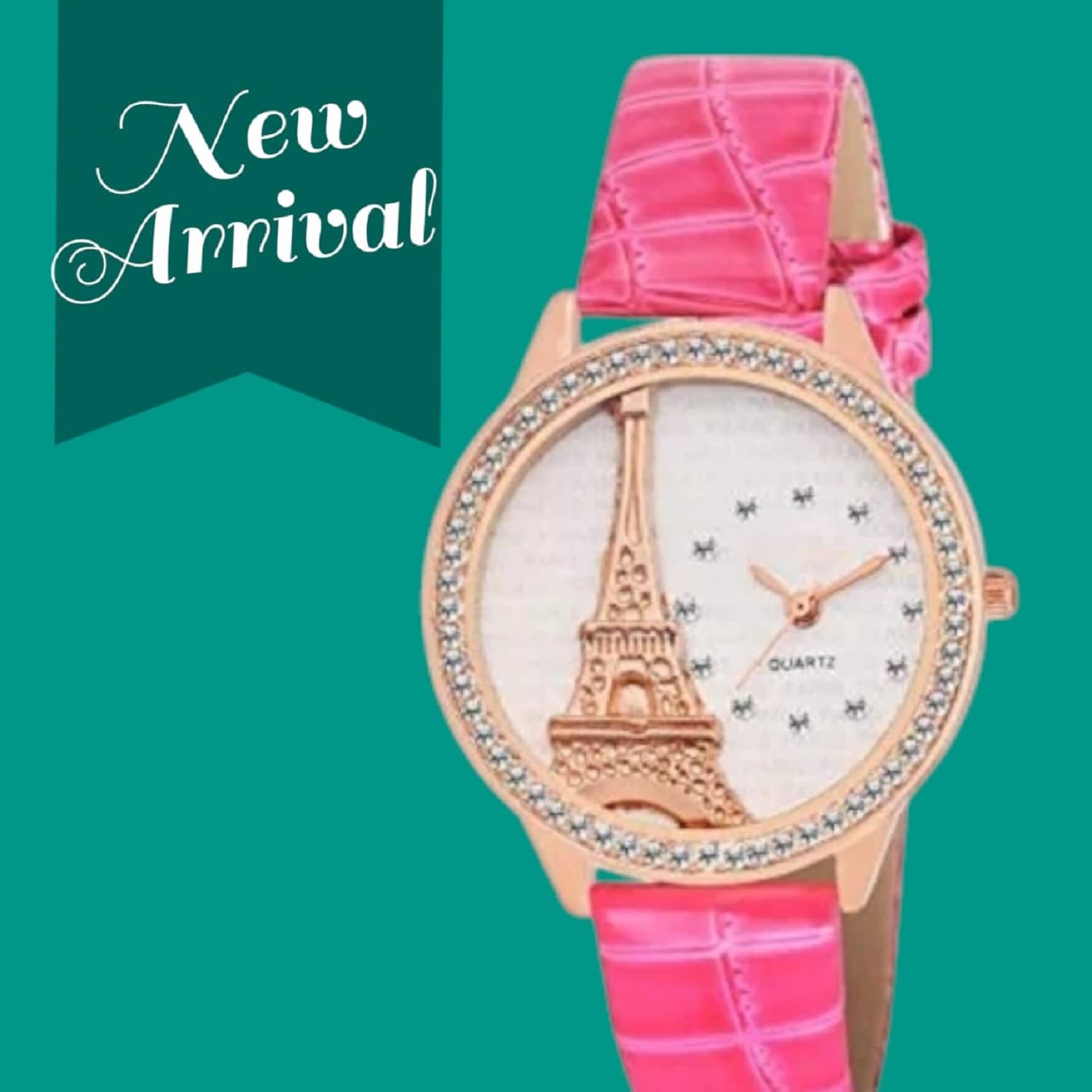     			Cosmic Pink Leather Analog Womens Watch