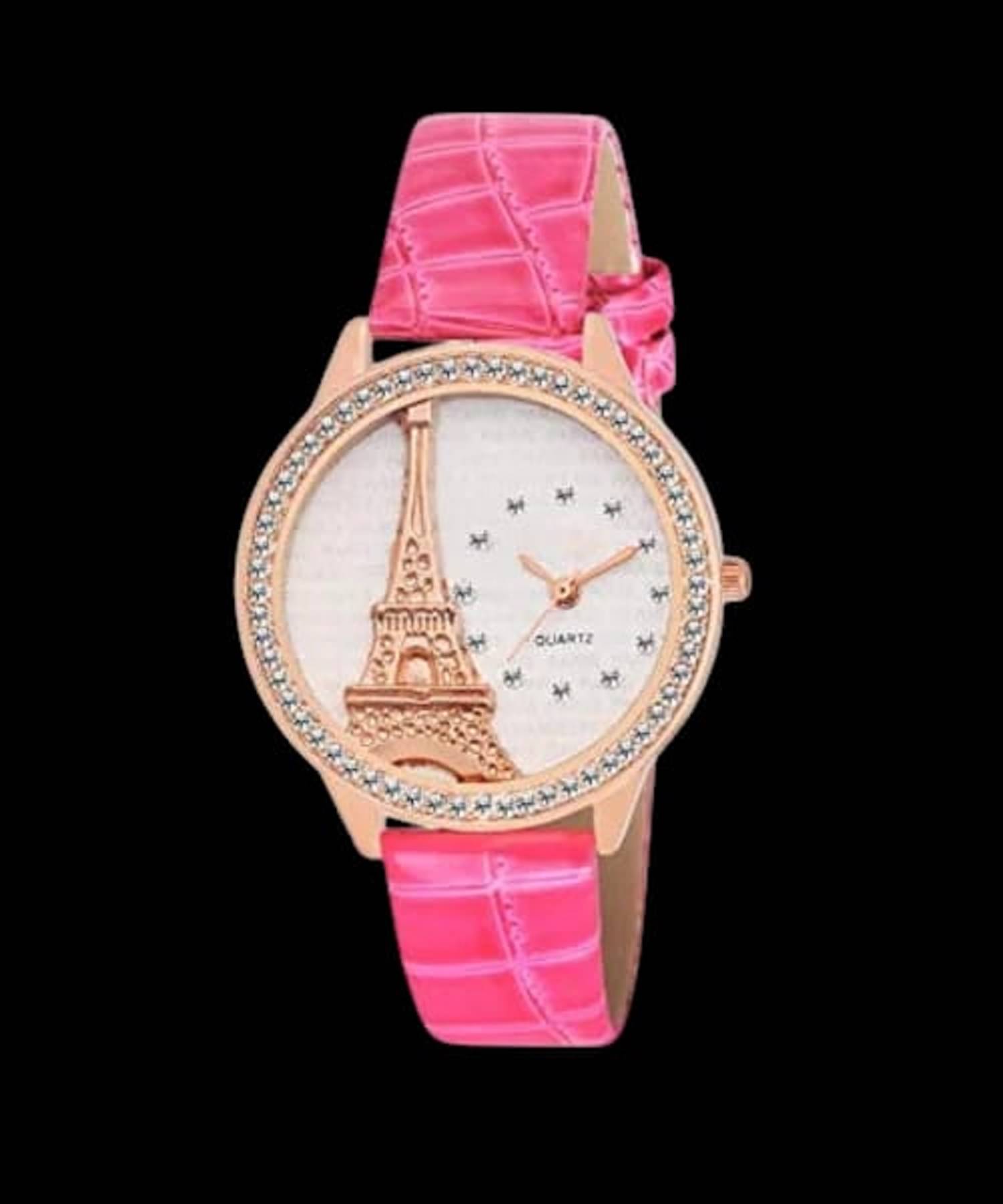     			Cosmic Pink Leather Analog Womens Watch