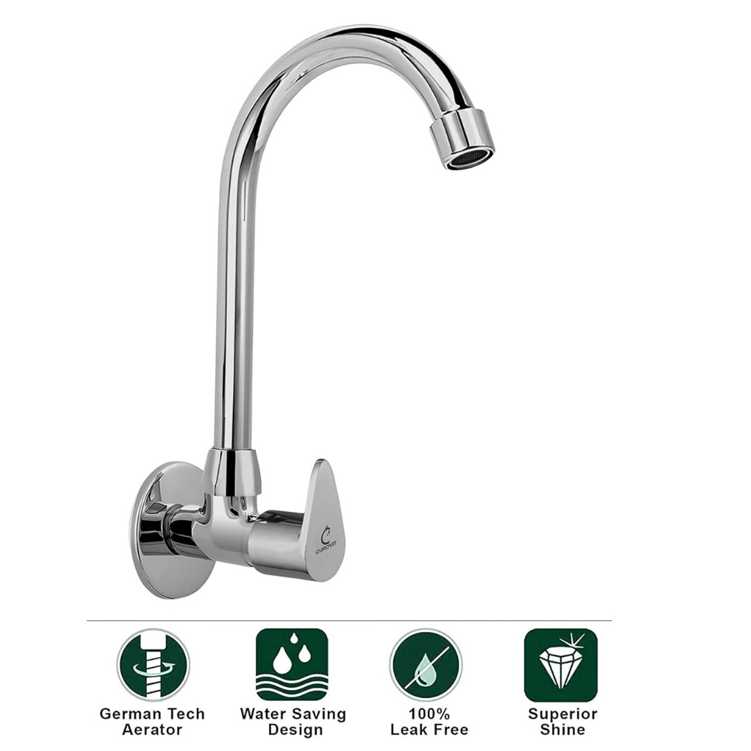 Cossimo Cubix Zinc Wall Mount Sink Tap for Kichen Zinc Kitchen Sink Tap (Sink Cock)