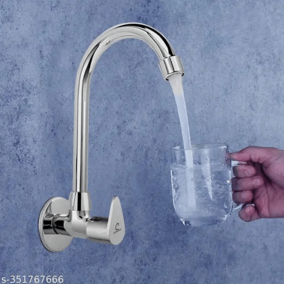     			Cossimo Flora Zinc Alloy Wall Mounted Sink Cock Tap Zinc Kitchen Sink Tap (Sink Cock)