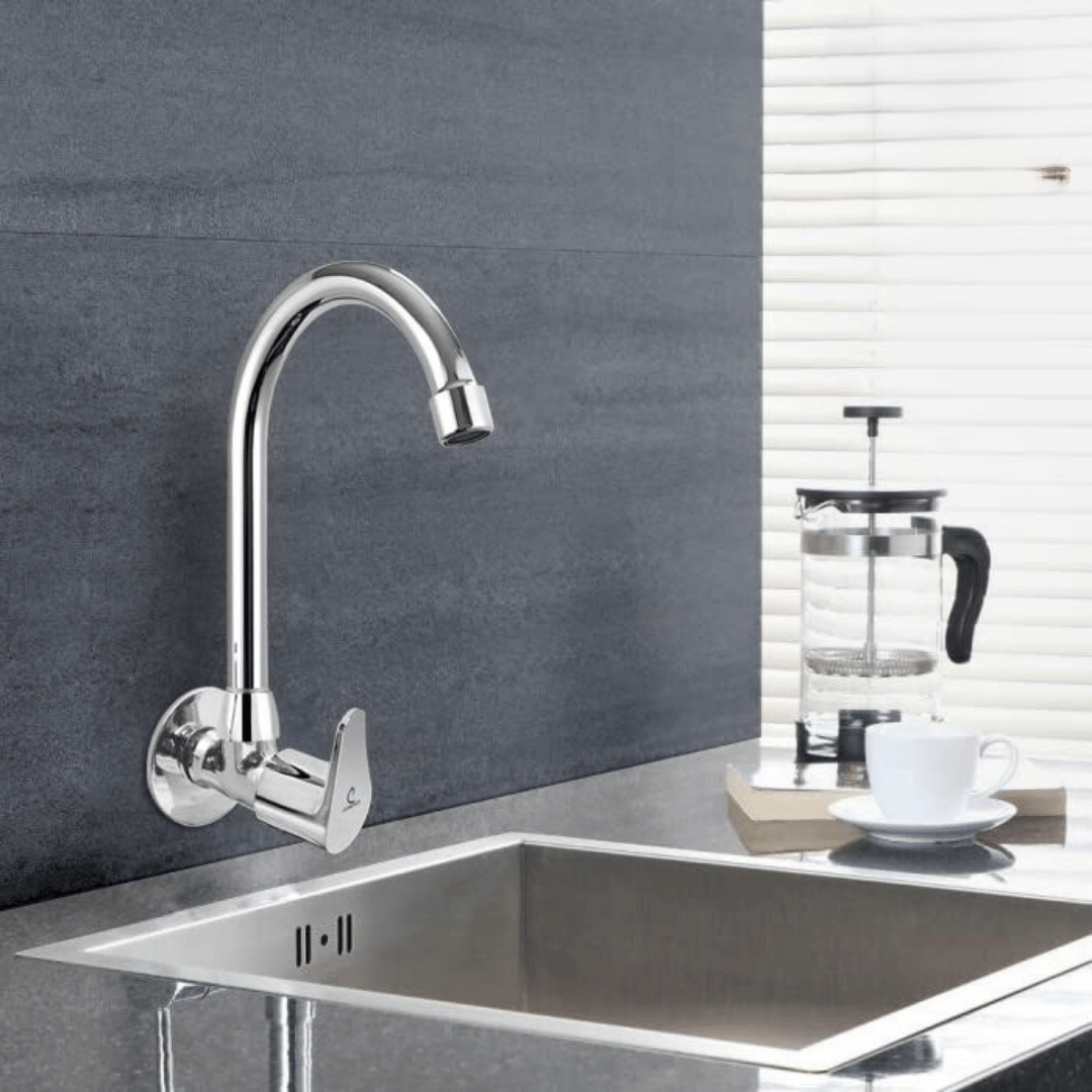 Cossimo Tarim Zinc Alloy Wall Mounted Sink Cock Tap Zinc Kitchen Sink Tap (Sink Cock)