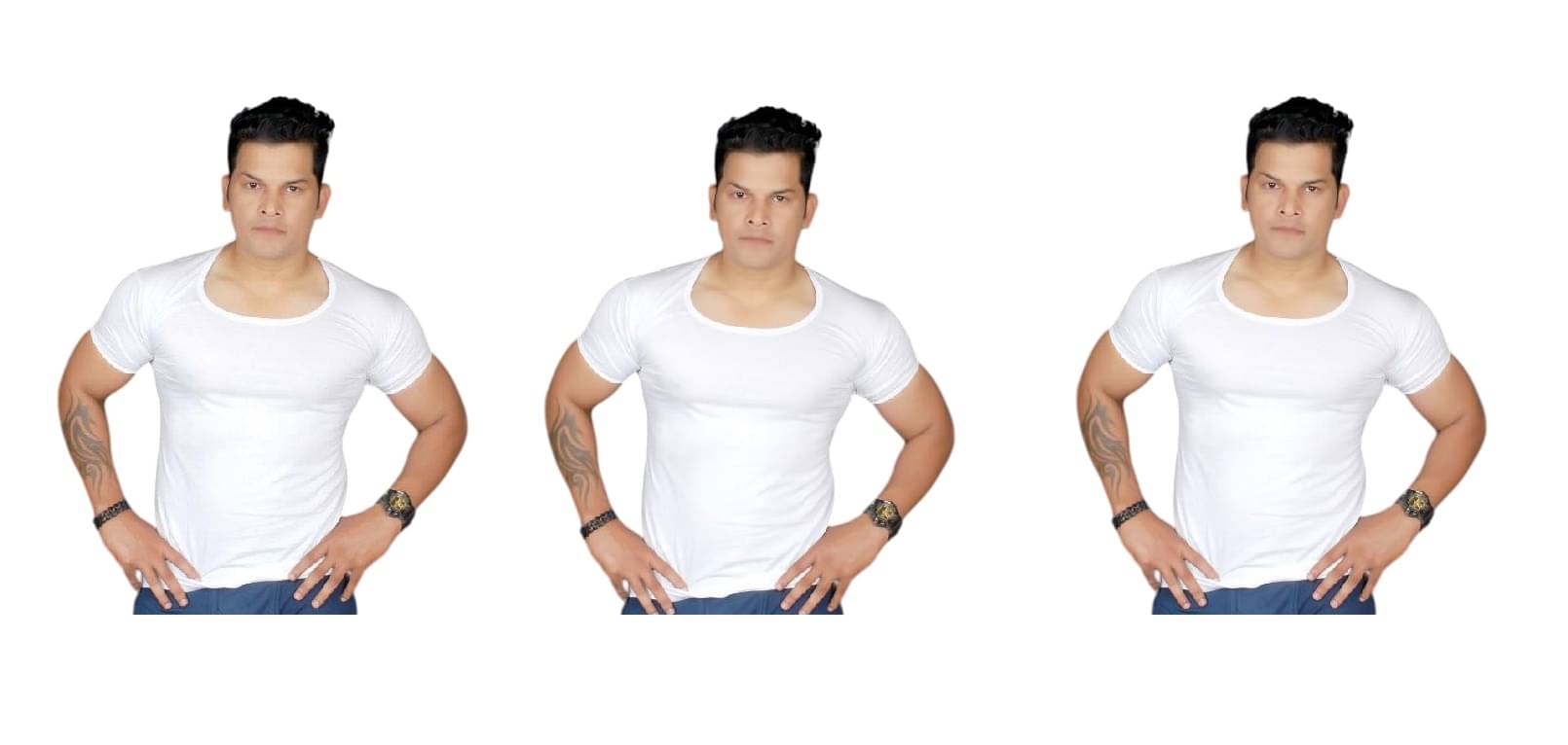 D1 DIFFERENT ONE Pack of 3 Cotton Basic Vest For Men ( White ) D1 DIFFERENT ONE Pack of 3 Cotton Basic Vest For Men ( White )
