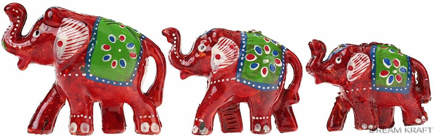 Fashion Bizz Elephant Pair Combo Decorative Showpiece - 7.5 cm, Pack of 3