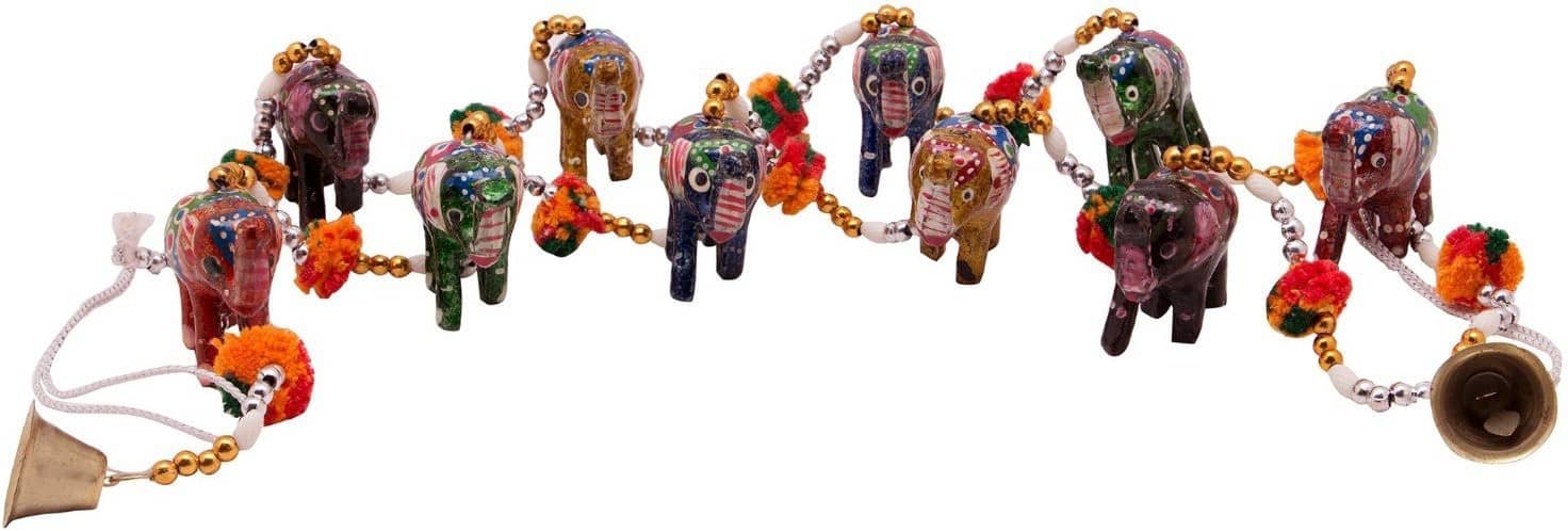 Fashion Bizz Beautiful Handcrafted Elephant Design Paper Mache Toran - 60 cm