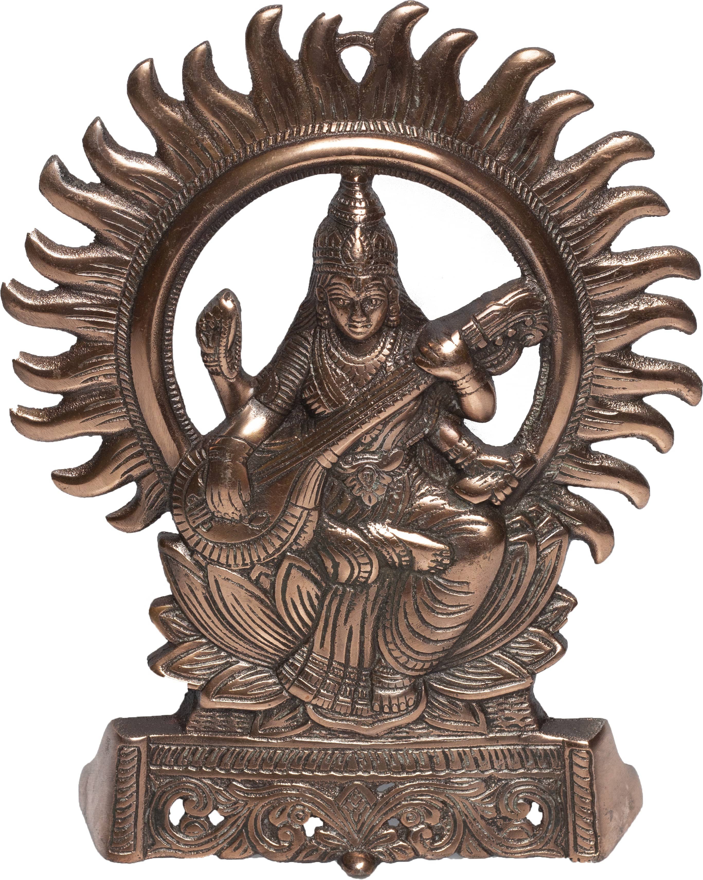 Fashion Bizz Goddess Sarswati Kiran Idol In Metal Decorative Showpiece - 26 cm