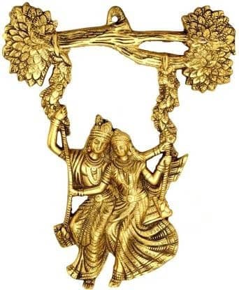 Fashion Bizz Radha Krishna Tree Jhula Wall Hanging Decorative Showpiece - 32 cm